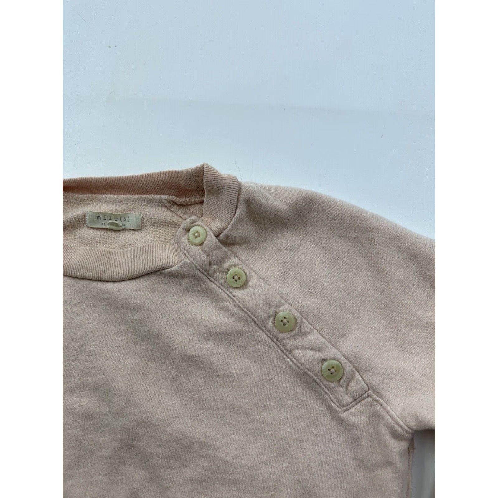 Madewell VINTAGE Miles by Madewell Sweatshirt Womens Small Pink Pullover Activewear Button Detail Size S / US 4 / IT 40 - 2 Thumbnail