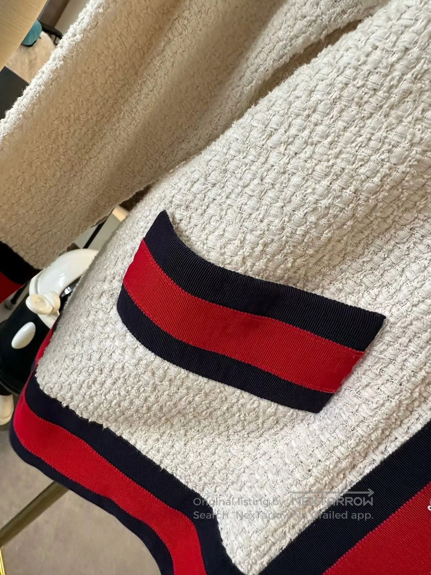 Gucci Gucci White Tweed Jacket w/ Red Blue Trim. Size XS / US 0-2 / IT 36-38 - 6 Thumbnail