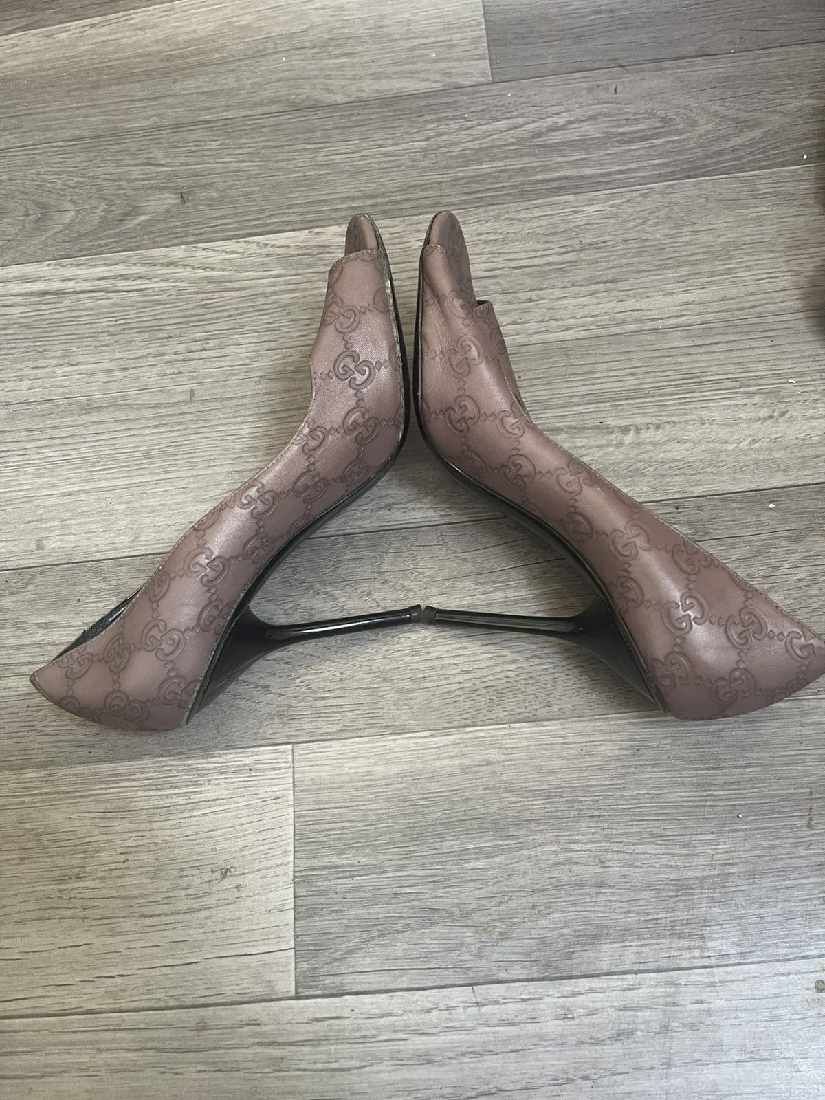 Gucci Gucci gg monogram open toe heel sz 38 Size US 8 / IT 38 - 8 Thumbnail