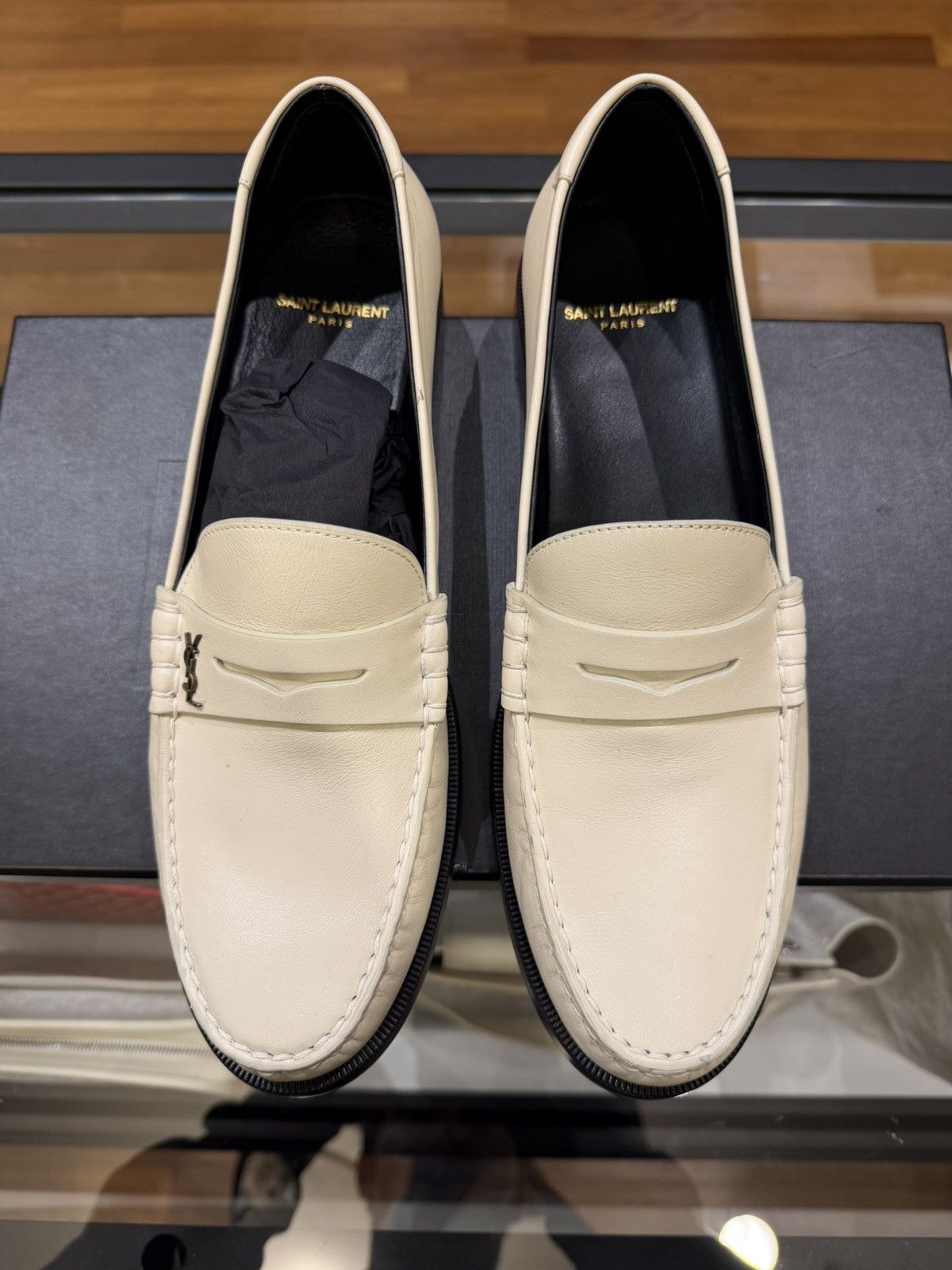 Saint Laurent Paris Saint Laurent Paris Loafers - Cream Size US 11 / EU 44 - 5 Thumbnail