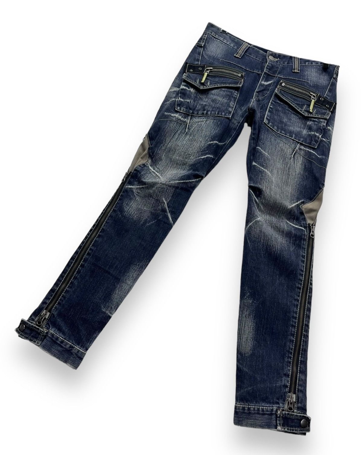 PPFM 🔥FYE🔥PPFM Punk MultiZipper Hybrid Denim Bush Pants Size US 30 / EU 46 - 11 Thumbnail