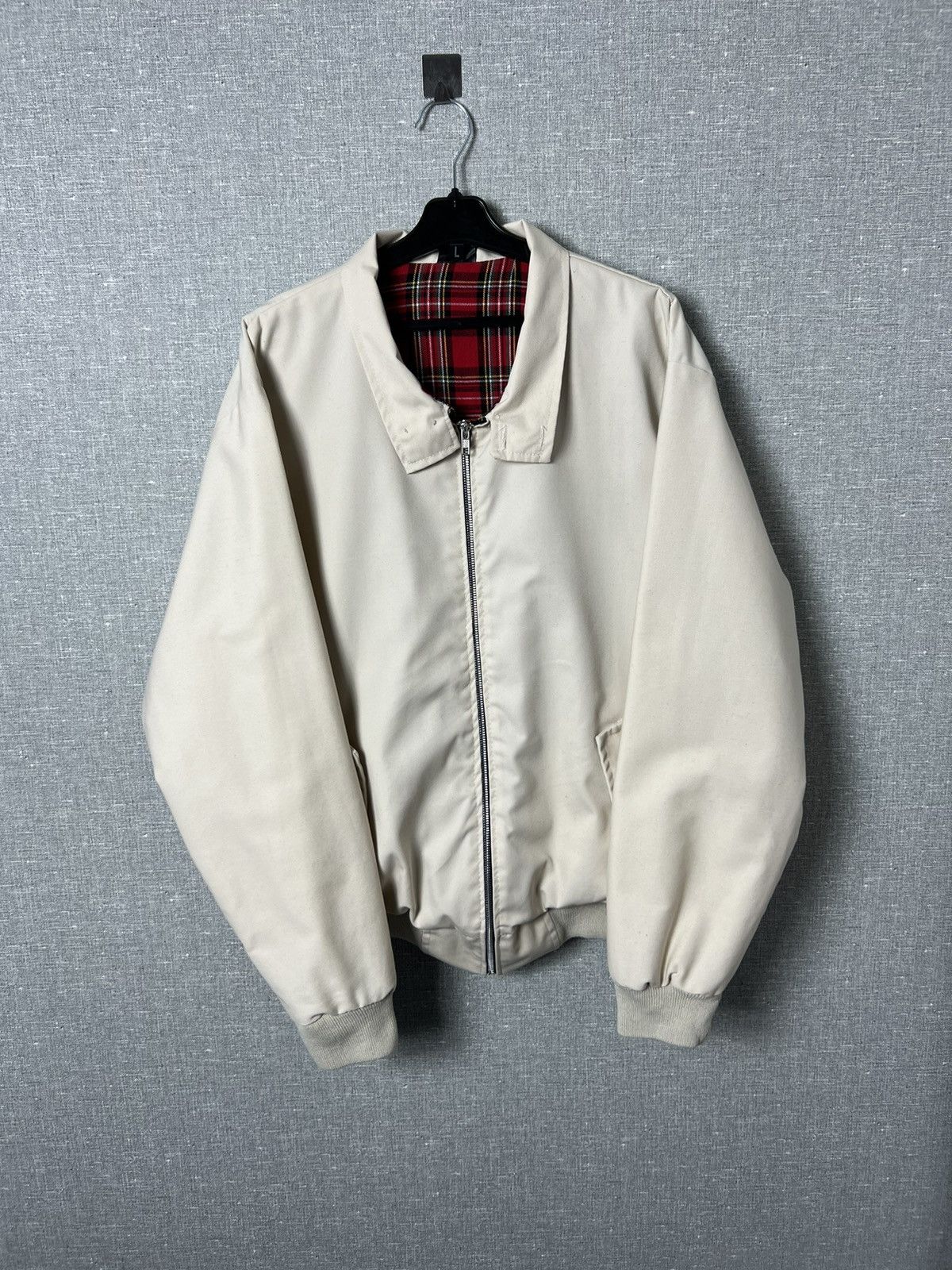 New England Outerwear Vintage England Plaid Lined Collared Bomber Jacket in Beige Size US L / EU 52-54 / 3 - 2 Thumbnail