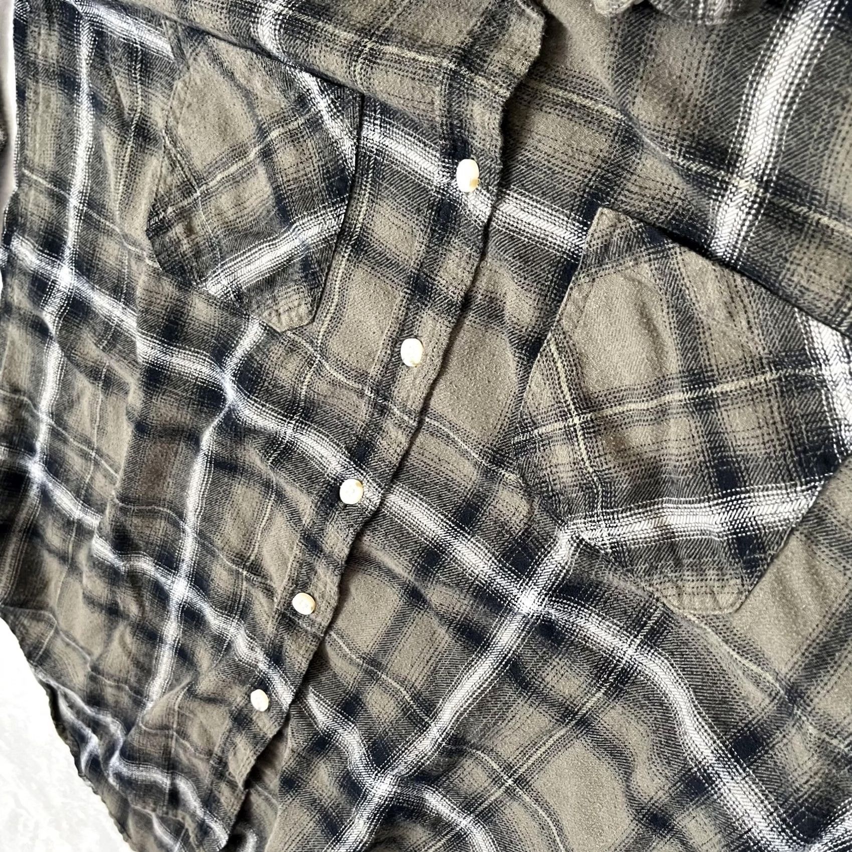 Mossimo Mossimo Supply Co Shirt Womens L Green Plaid Button Front Long Sleeve Boyfriend Size L / US 10 / IT 46 - 5 Thumbnail