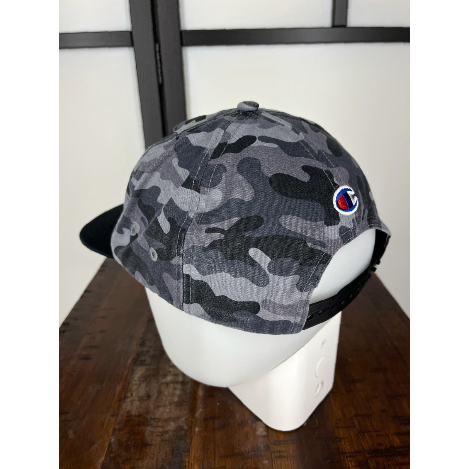 Champion Champion Hat Cap Snap Back Adult One Size Gray Camo Embroidered 100% Cotton Golf Mens Womens Boys Girls Size ONE SIZE - 5 Thumbnail