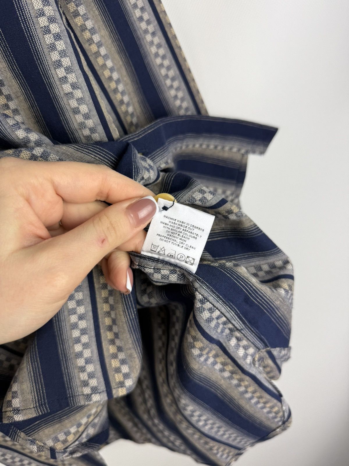 Designer BNWT! Labrum L/S Collarless Patterned Button Up Shirt Size US M / EU 48-50 / 2 - 14 Thumbnail
