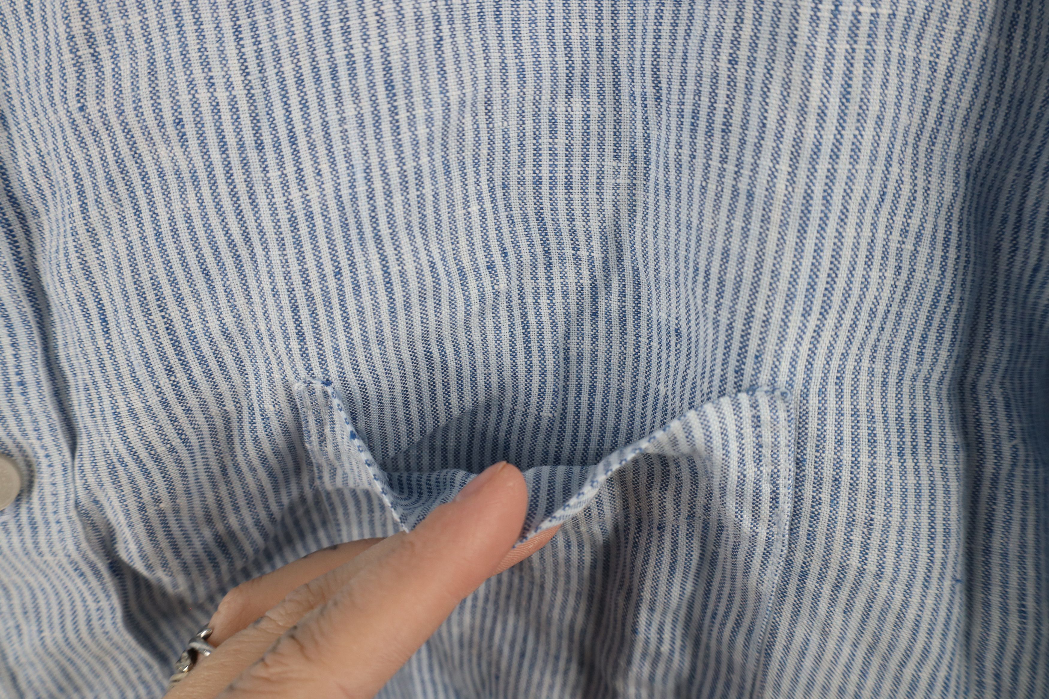 UNTUCKit × Vintage Untuckit Resistant Linen Striped Button Down Shirt Blue Size US XXL / EU 58 / 5 - 6 Thumbnail
