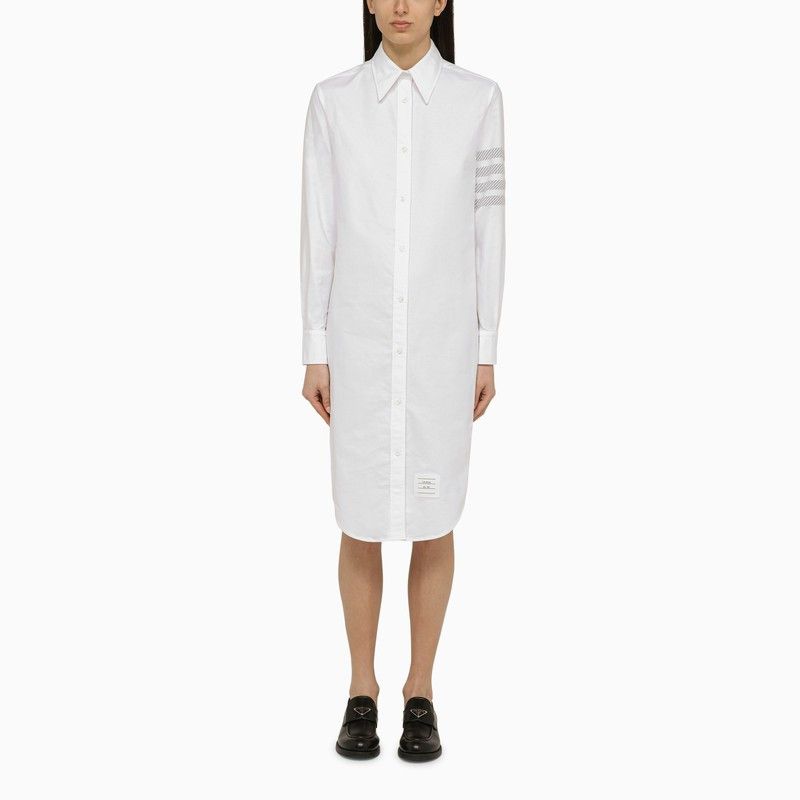 image of Thom Browne White Cotton Chemisier Dress, Women's (Size Small)