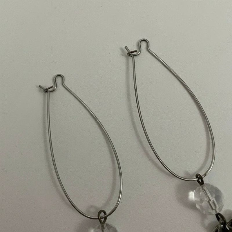 Other Silver Leaf Pendant Beaded Dangle Statement Earrings Size ONE SIZE - 2 Thumbnail