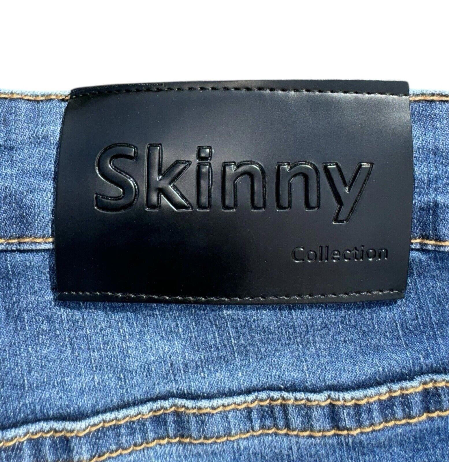 Designer GINGTTO Men's Skinny Jeans Stretch Tapered Leg Blue Wash 34 Size US 34 / EU 50 - 7 Thumbnail