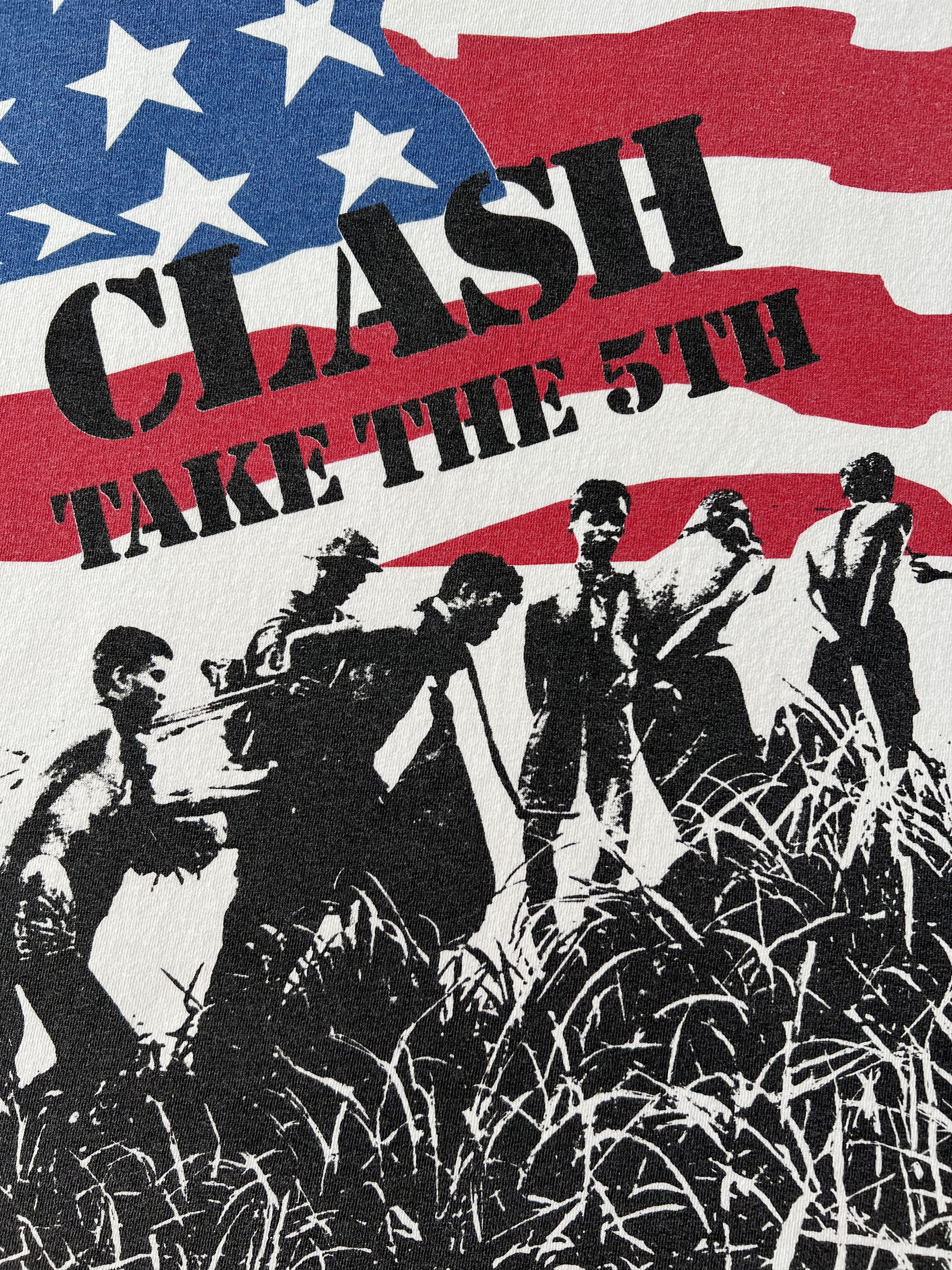 Band Tees Vintage 2000s The Clash Take The 5th Fifth White T-shirt Size US L / EU 52-54 / 3 - 4 Thumbnail