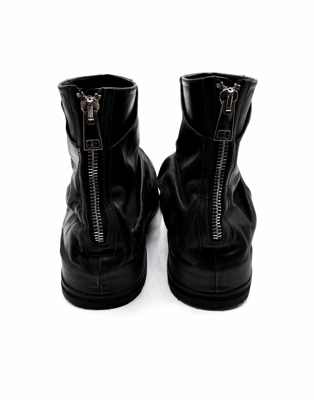 424 424 Marathon Distressed Black Leather Boots Size US 11 / EU 44 - 7 Thumbnail