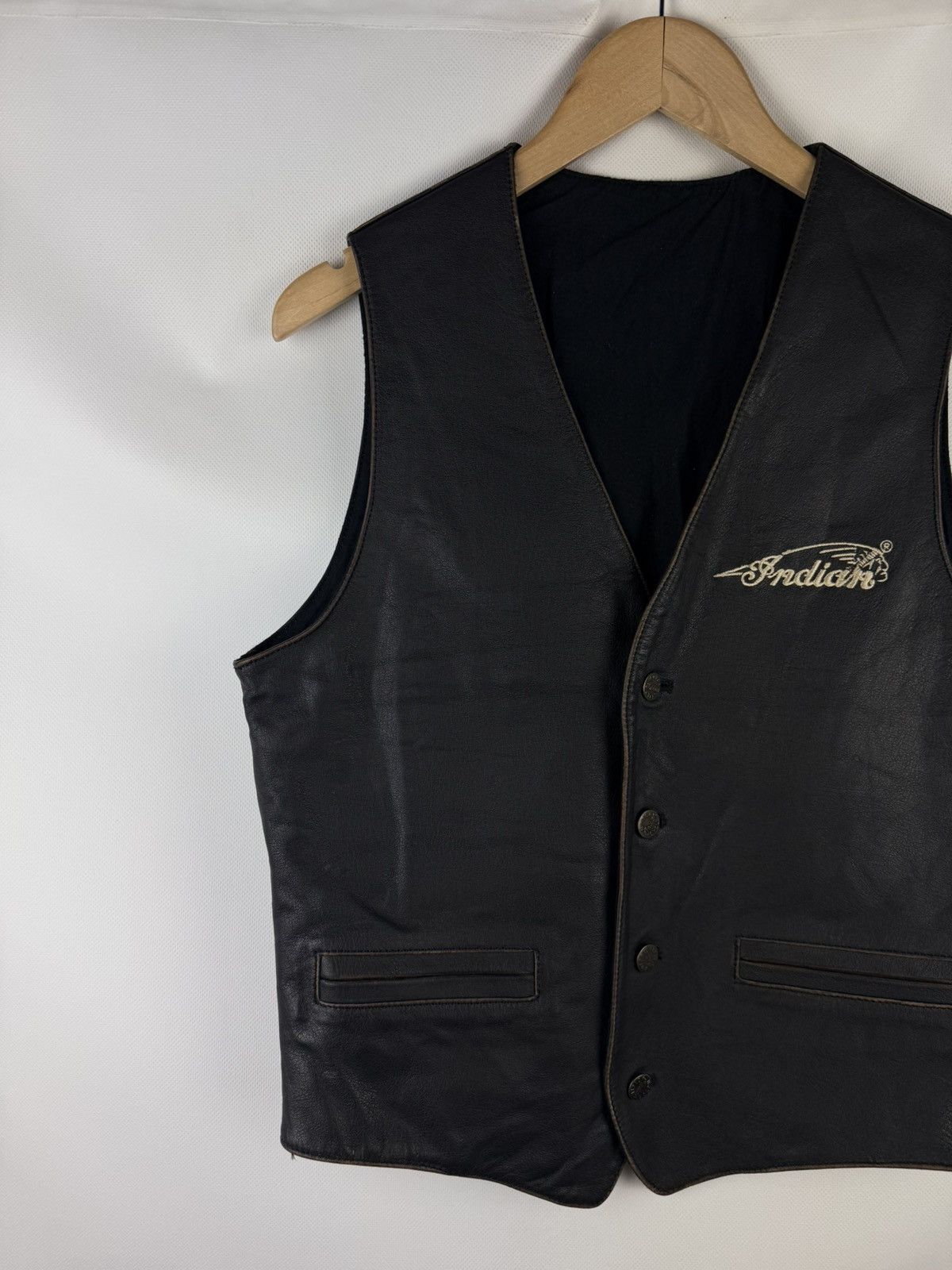 Indian Motorcycle Indian Motorcycle Vintage Men’s Leather Biker Vest Waistcoat Size US M / EU 48-50 / 2 - 2 Thumbnail