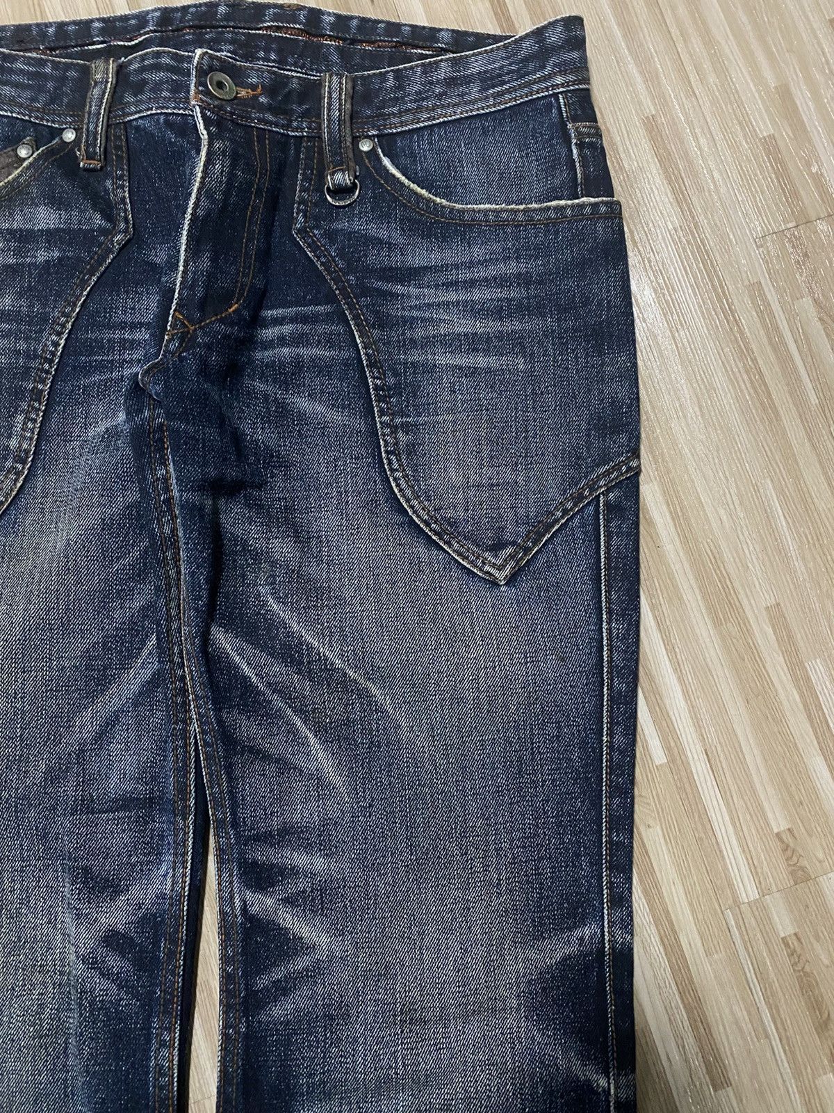Japanese Brand 💥FLARE 90s BY N.C.F.M WASHED DISTRESS JEANS Size US 30 / EU 46 - 6 Thumbnail