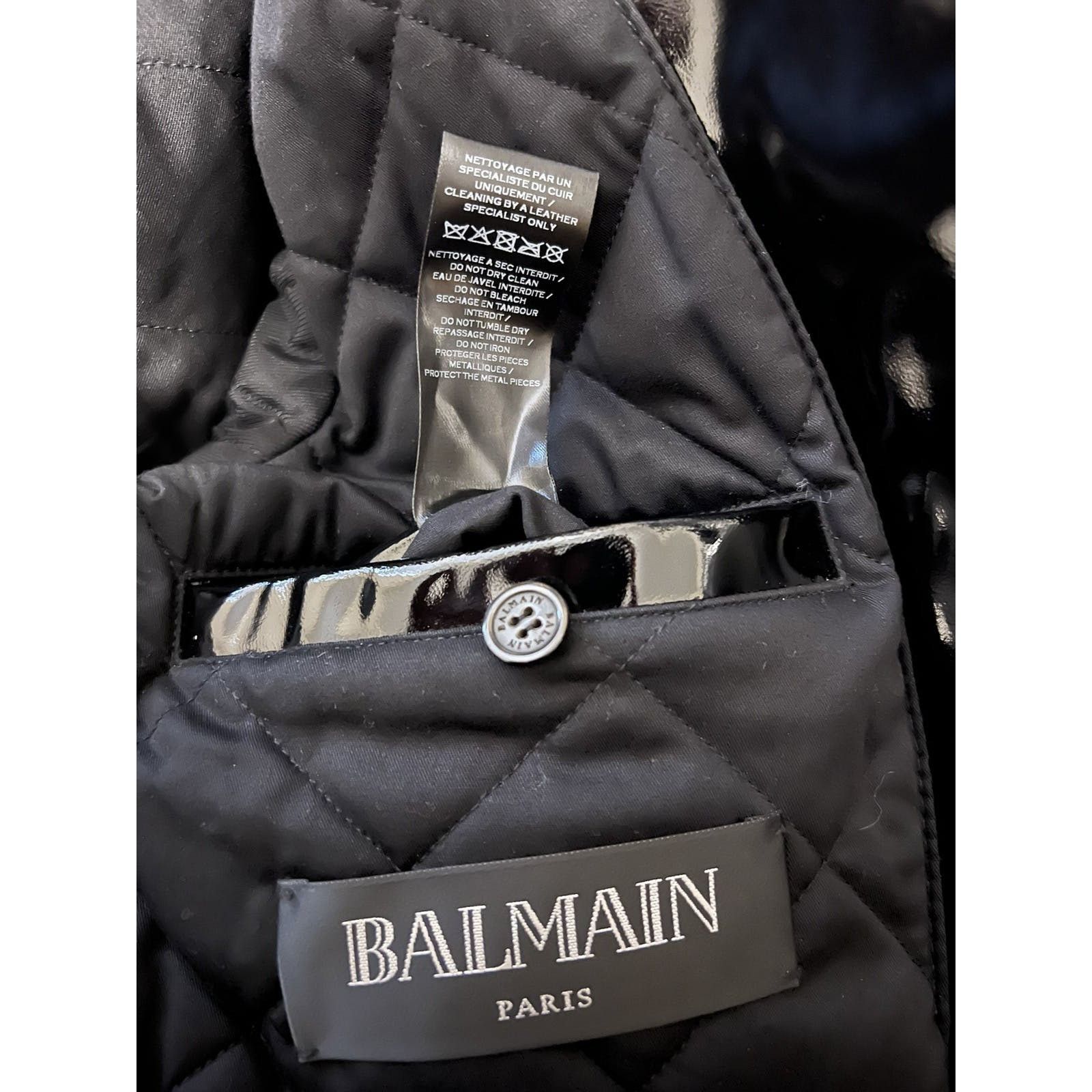 Balmain Balmain Varnished Lambskin Jacket Size US M / EU 48-50 / 2 - 11 Thumbnail