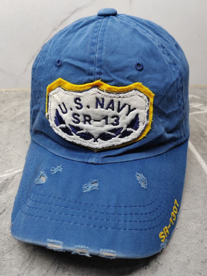 Japanese Brand Vintage US Navy Distressed Style Cap Hat Size ONE SIZE - 1 Thumbnail