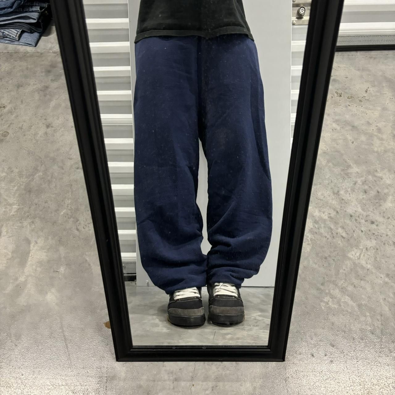 Japanese Brand × Vintage Crazy Vintage 90s Navy Blue Streetwear Essential Sweatpants! Size US 30 / EU 46 - 1 Thumbnail
