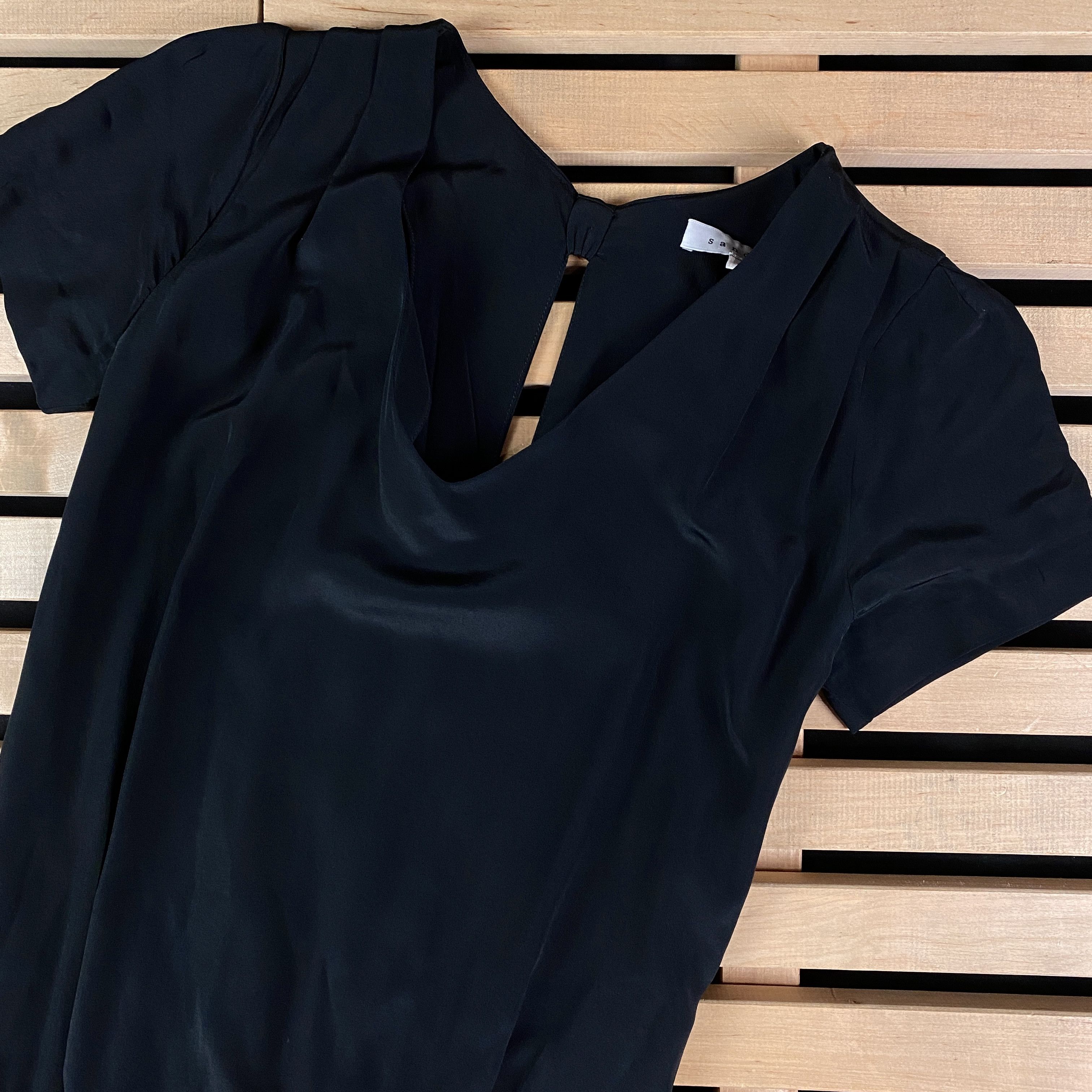 Sandro Womens Short Sleeve Dress Sandro Size 1 Silk Size S / US 4 / IT 40 - 2 Thumbnail