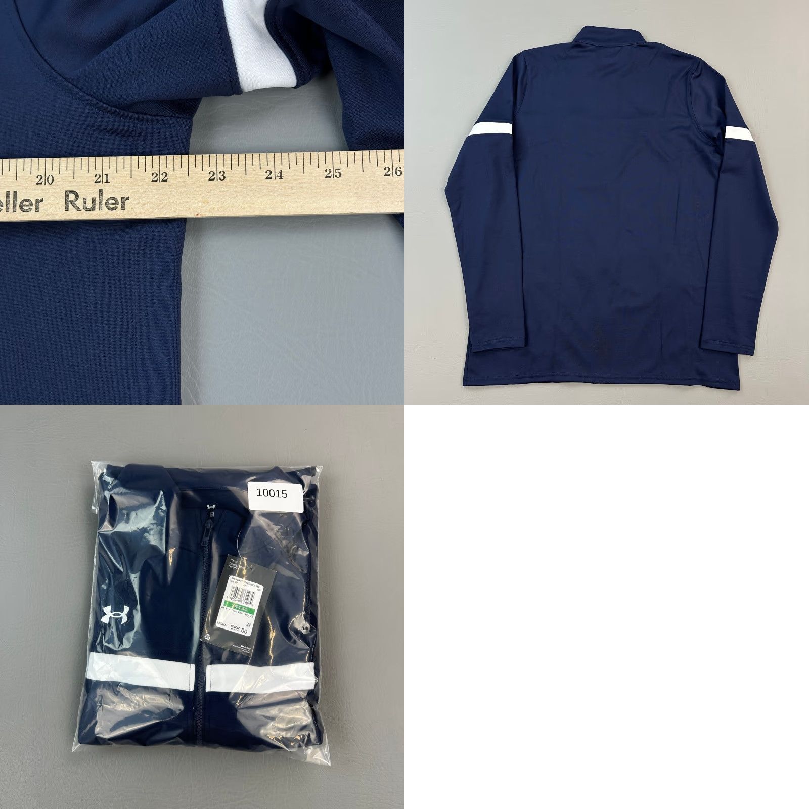 Under Armour Under Armour Track Jacket Womens Large Tall Navy Team Knit Warm Up Full Zip NWT Size L / US 10 / IT 46 - 9 Thumbnail