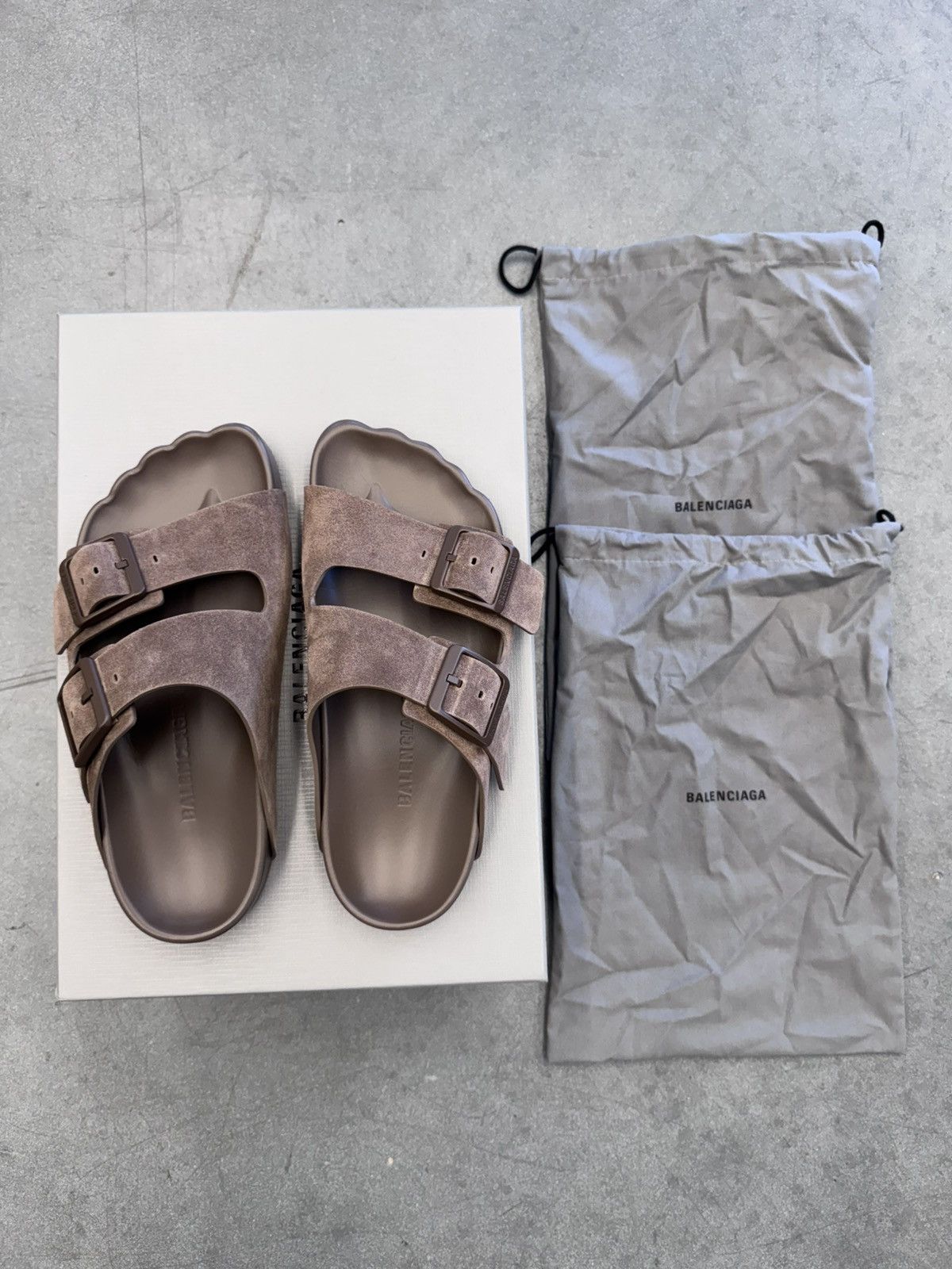 Balenciaga Balenciaga Brown Suede Sunday Sandals Size US 7.5 / EU 40-41 - 1 Thumbnail