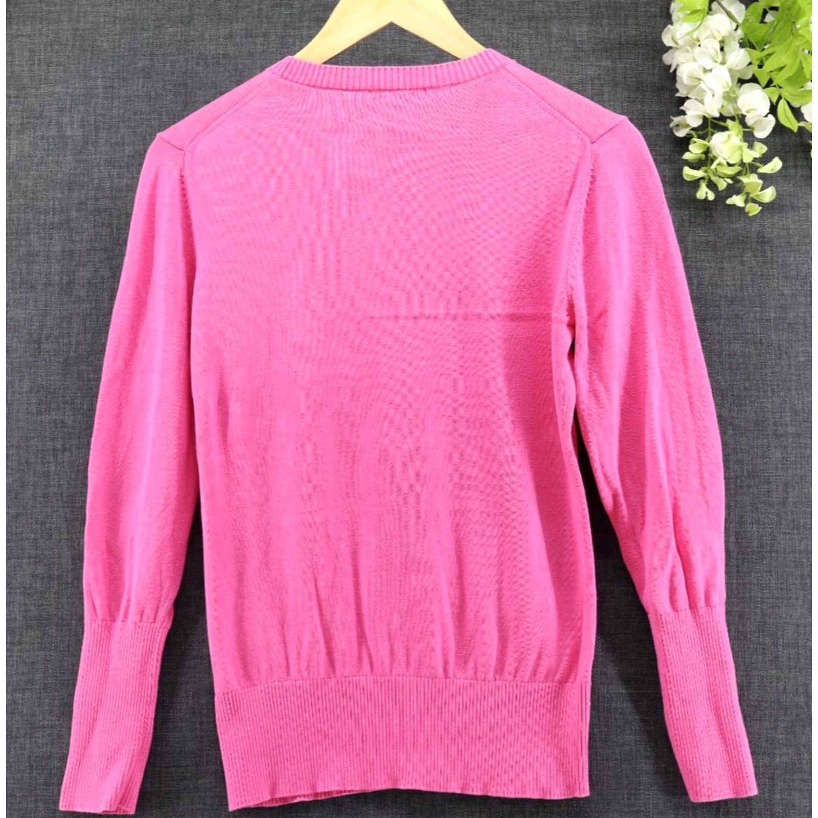 AQUA Aqua Shirt Women’s Sweater L Pink Rhinestone Skull Print Cotton Blend Knit Crew Neck Long Sleeve Pullover All Seasons Gothic Colorful Size L / US 10 / IT 46 - 2 Thumbnail