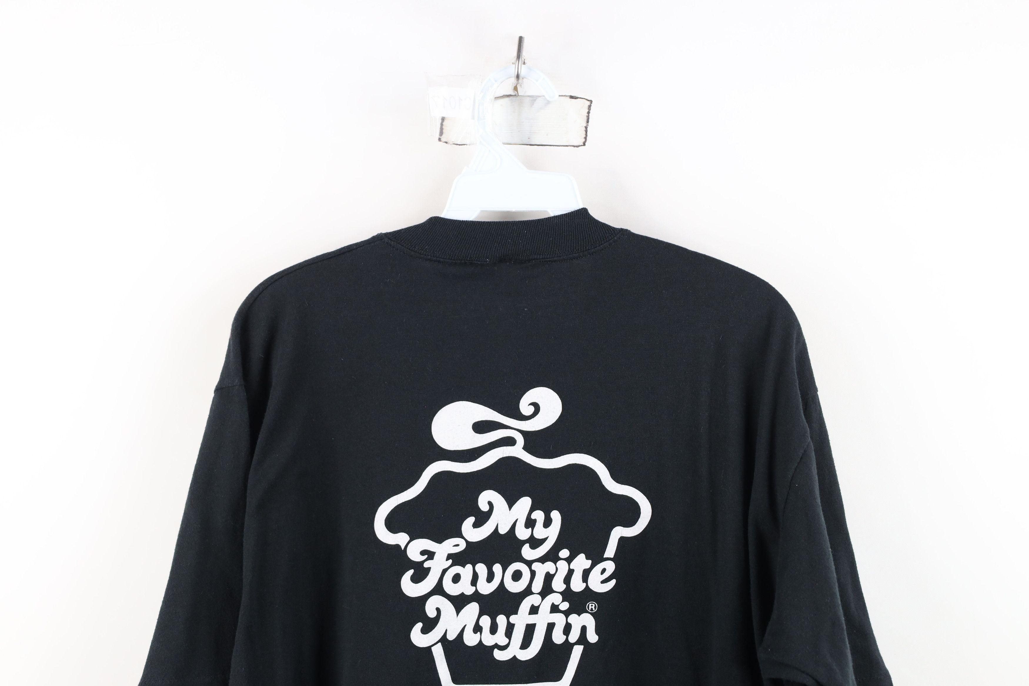Vintage Vintage 90s Streetwear My Favorite Muffin T-Shirt Black USA Size XL / US 12-14 / IT 48-50 - 12 Thumbnail