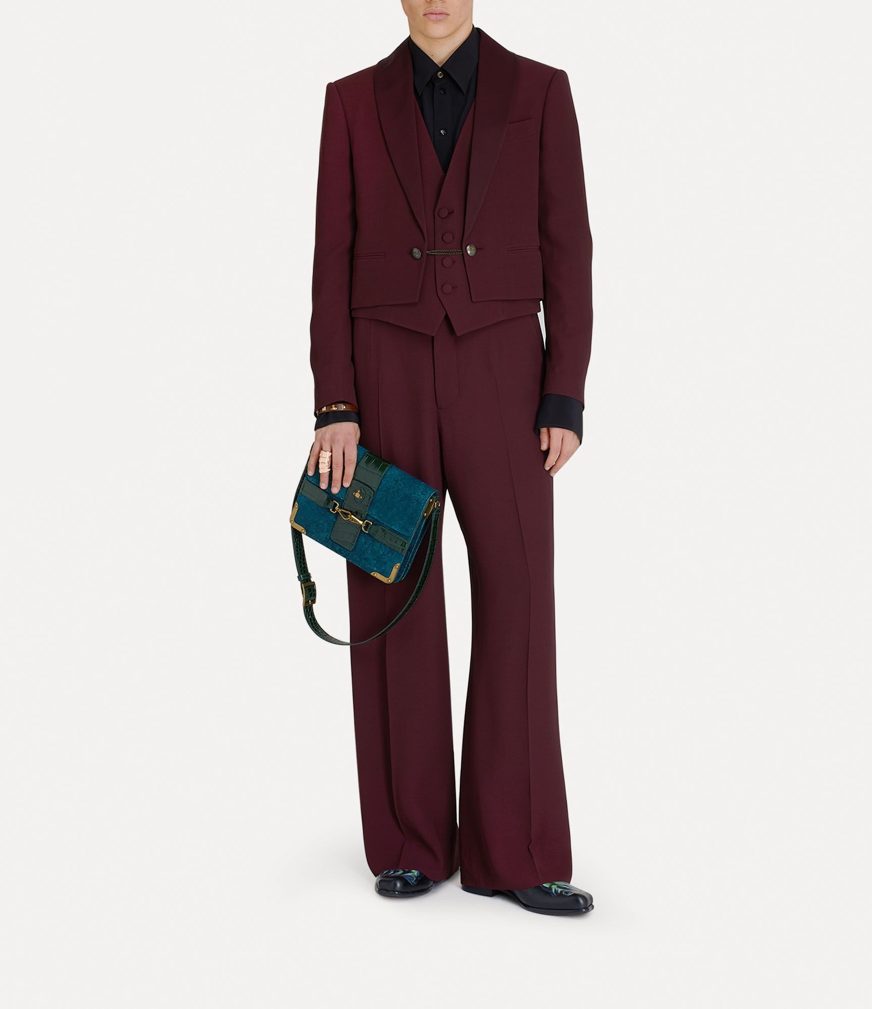 Vivienne Westwood o1f1d3z0525 Cropped Bellboy Jacket Viscose in Burgundy Size US L / EU 52-54 / 3 - 2 Thumbnail