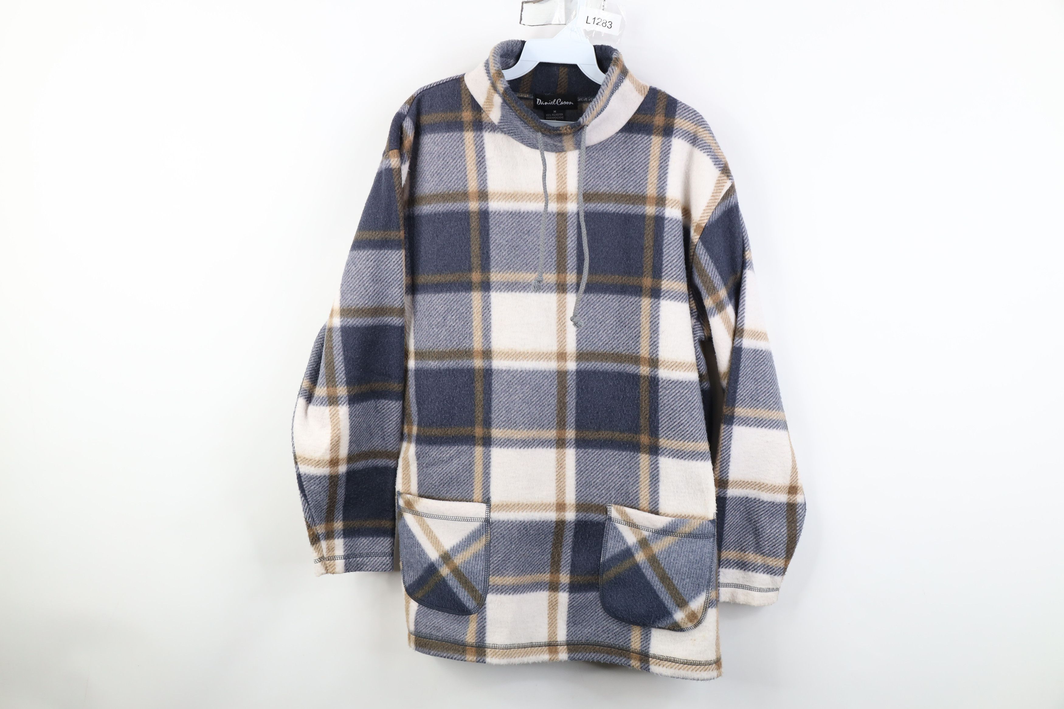 Vintage Vintage 90s Streetwear Mock Neck Fleece Pocket Sweater Size M / US 6-8 / IT 42-44 - 1 Thumbnail