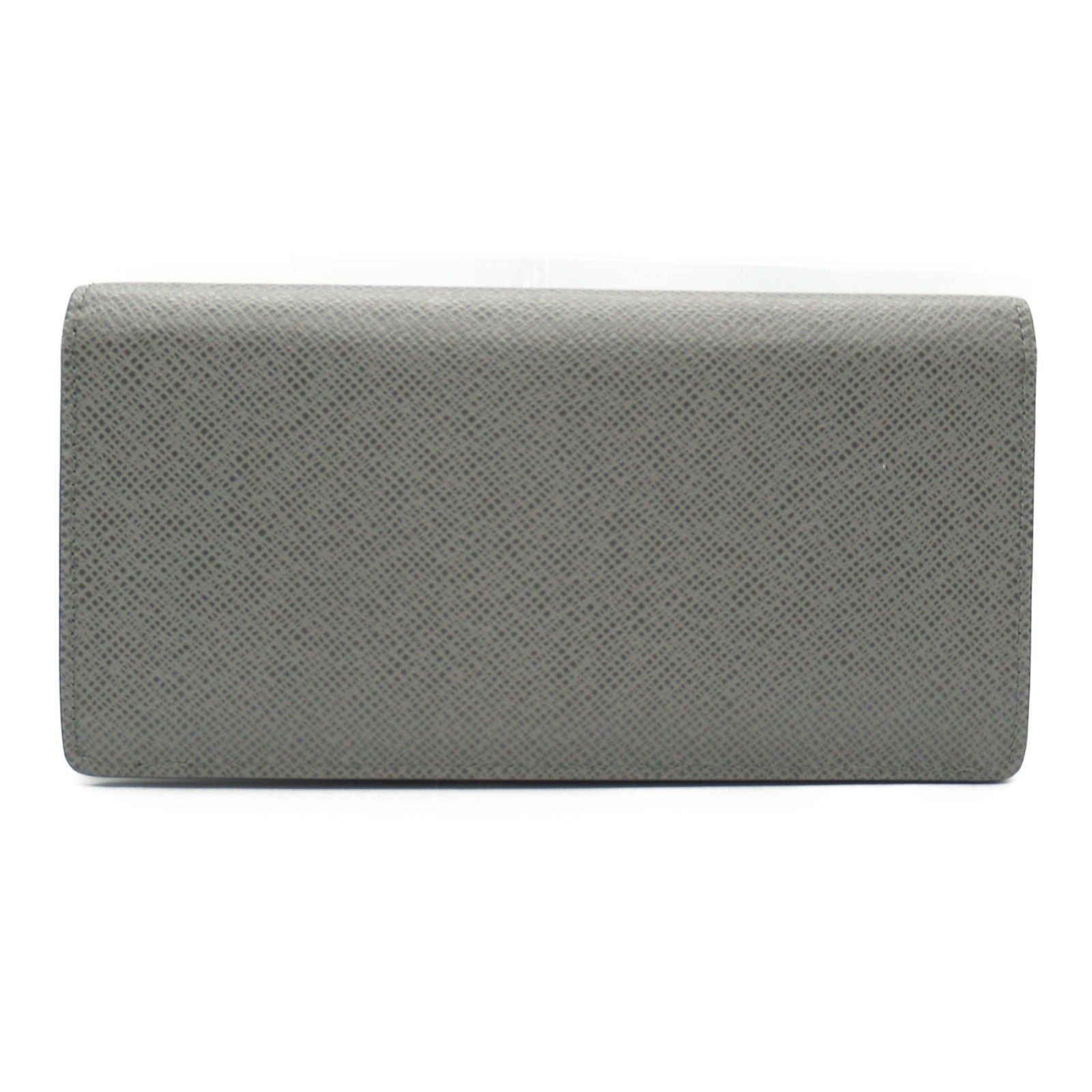 Louis Vuitton Louis Vuitton Portofeuil Brazza Nm Bi-Fold Long Wallet Leather Taiga Gray Gris Roche Grey/Black Size ONE SIZE - 1 Thumbnail