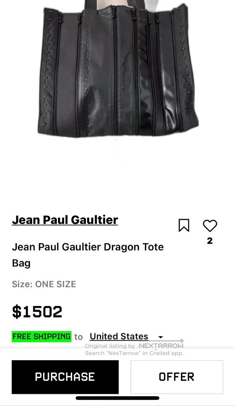 Jean Paul Gaultier Jean Paul Gaultier Dragon Pattern Deconstructed Tote Bag. Size ONE SIZE - 8 Thumbnail
