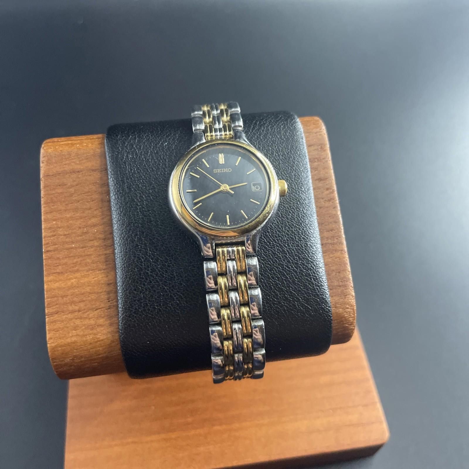 Seiko Seiko 7N82-0228 Day Silver Tone Gold Accents New Battery Size ONE SIZE - 2 Thumbnail