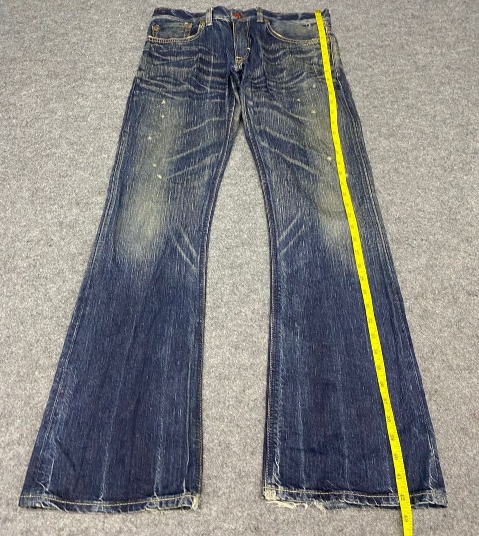 Edwin 💥Flare💥Vintage Edwin 503 Blue Trip Distressed denim Size US 35 - 3 Thumbnail