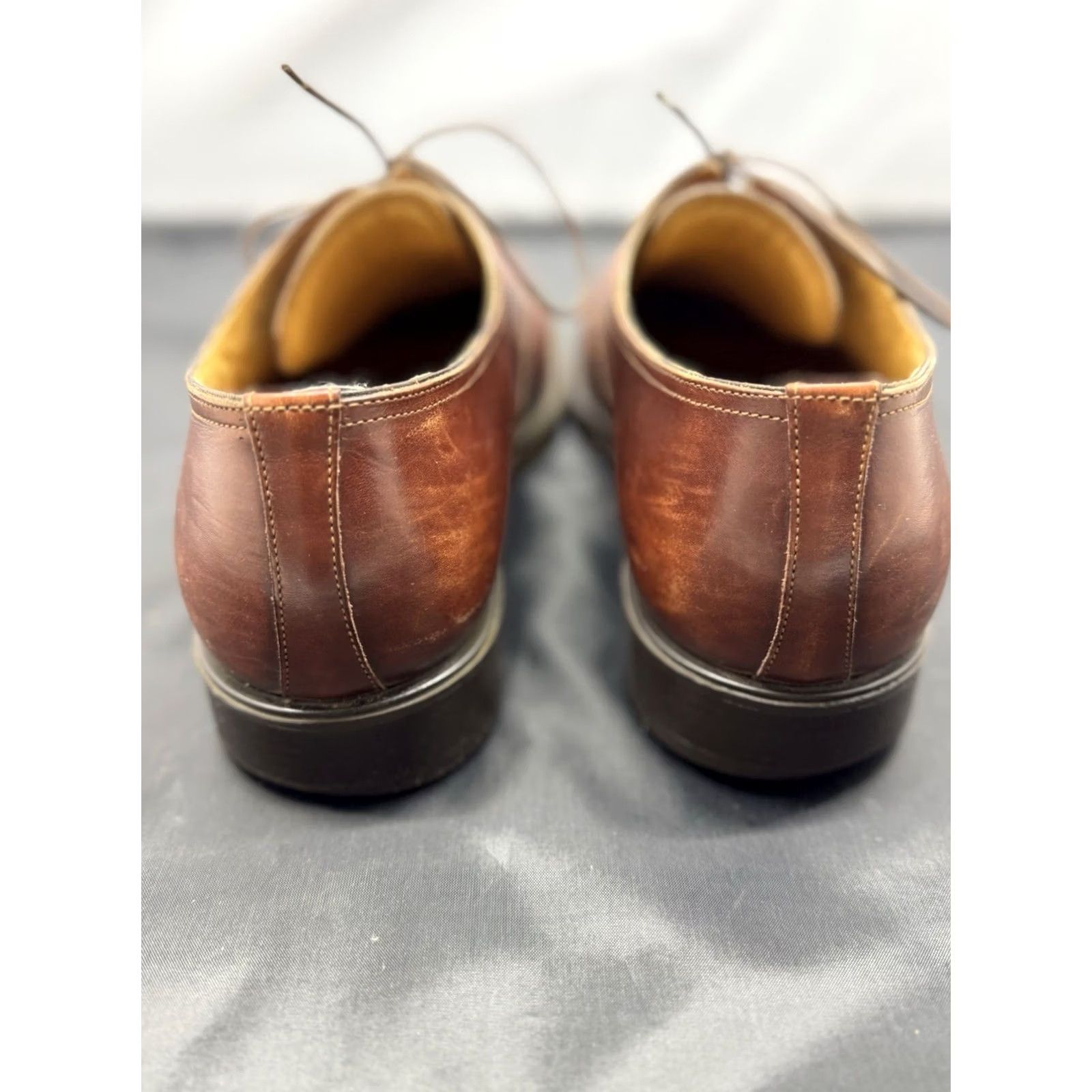 Santoni Santoni Men Dress Shoes Cap Toe Oxford Brown US 10 Leather Sole Leather Upper D Width Cap Toe Lace Up Style 101242 Mens Size ONE SIZE - 7 Thumbnail
