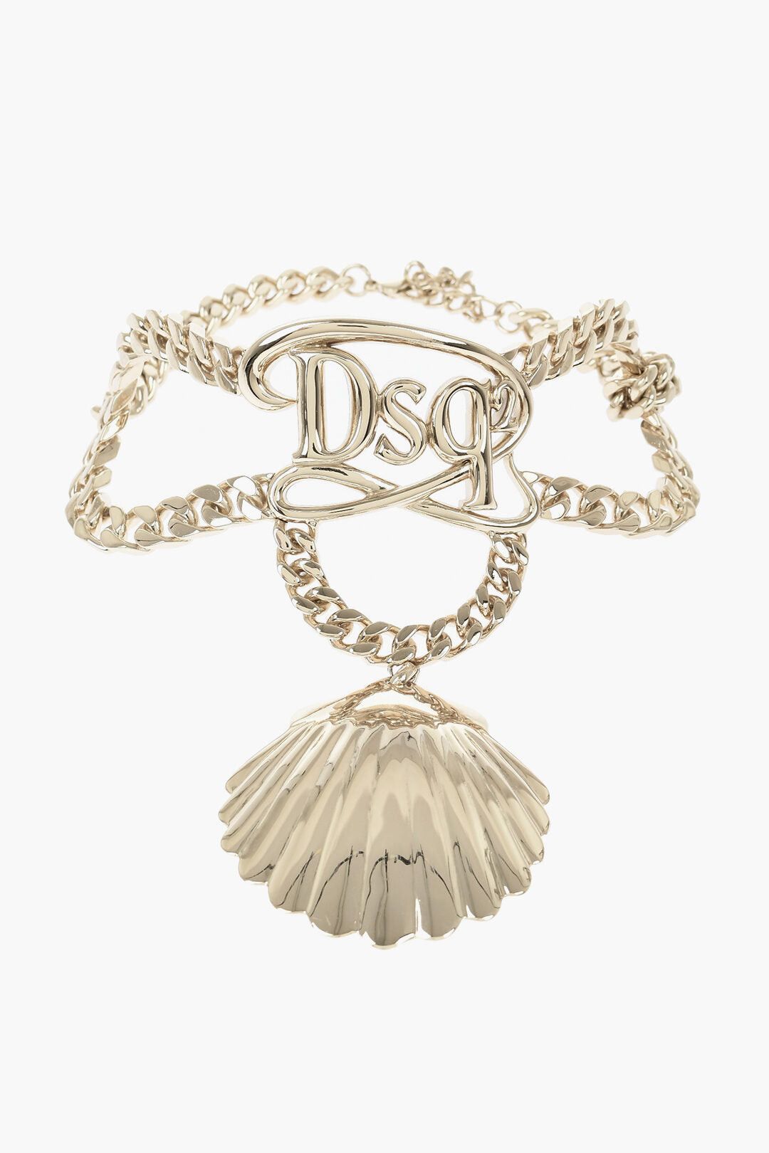 Dsquared2 Gold-Tone Metal Necklace with Shell-Shaped Pendant Size ONE SIZE - 1 Thumbnail