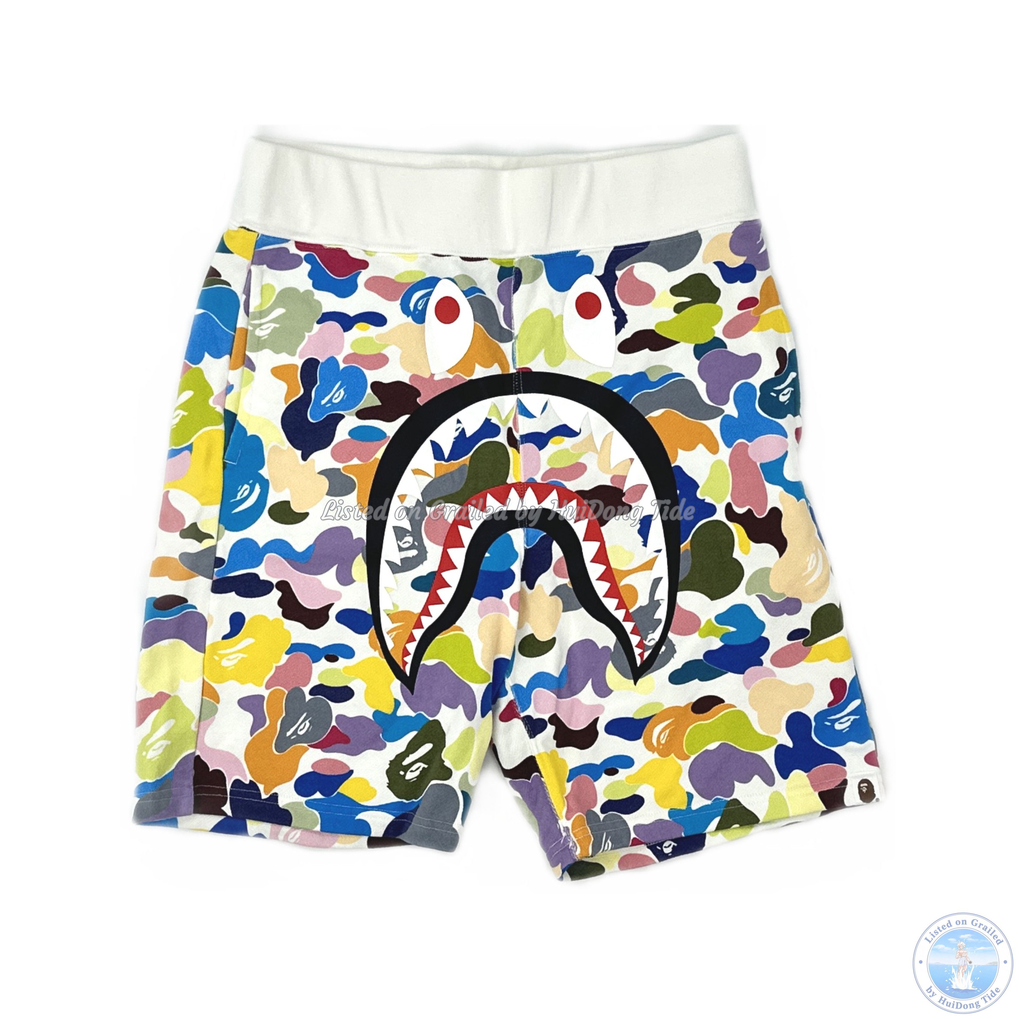 Bape Multi Camo Shark Sweat Shorts | Grailed