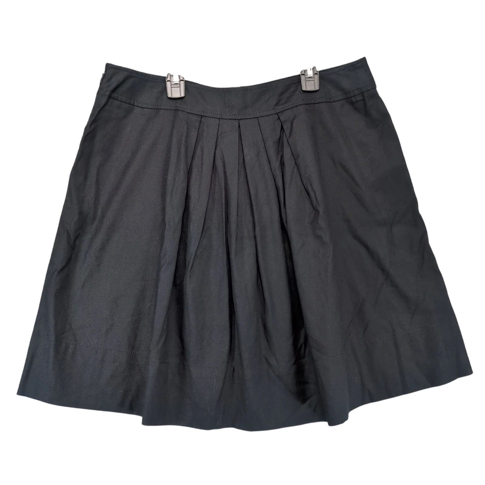 Ann Taylor NWT Ann Taylor Loft Black Pleated A-Line Mini Skirt Sz 12 Size 34" / US 12 / IT 48 - 2 Thumbnail