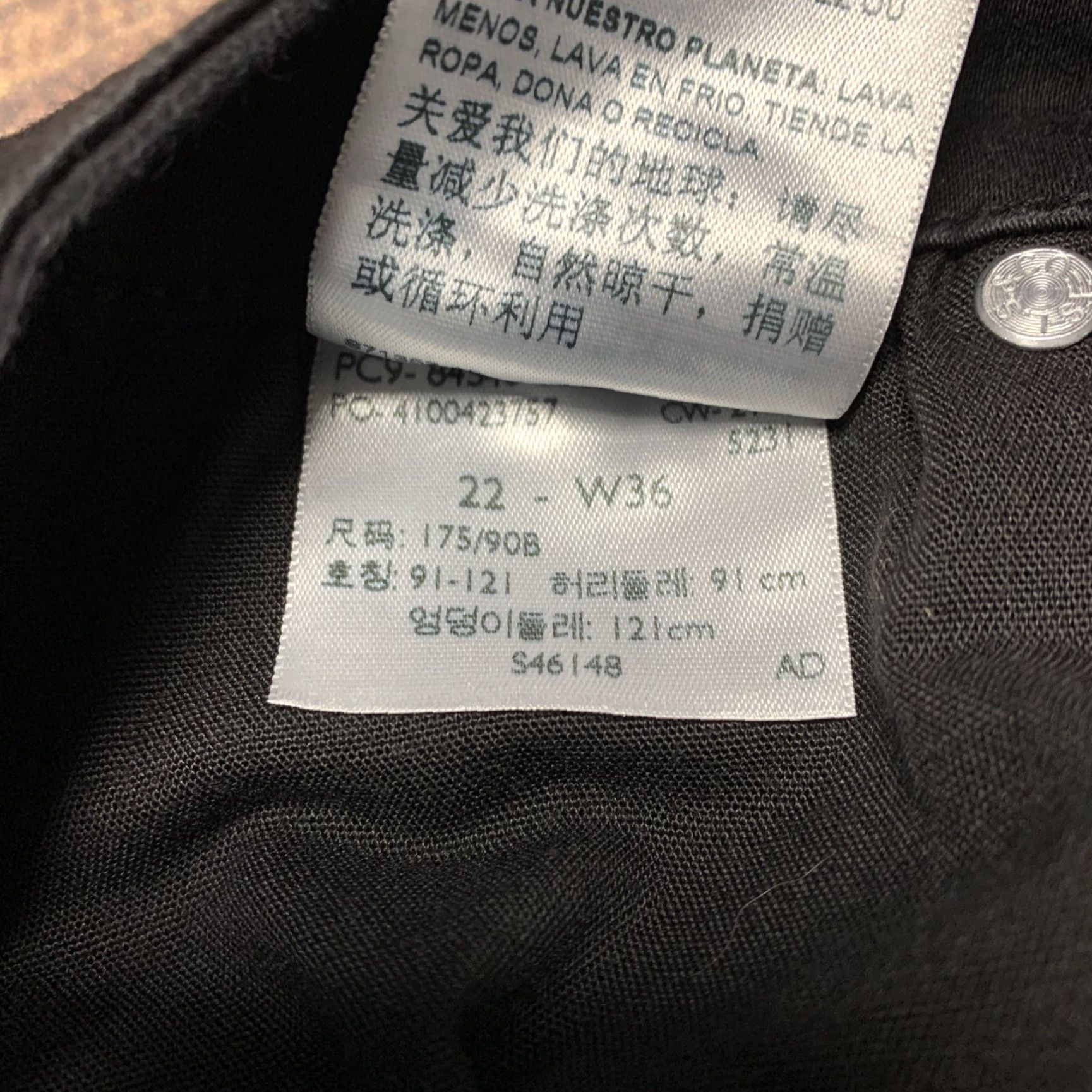 CO Signature Levi Strauss & Co Womens Jeans 22 Black Mid Rise Skinny Straight Size 40" / US 18 - 7 Thumbnail