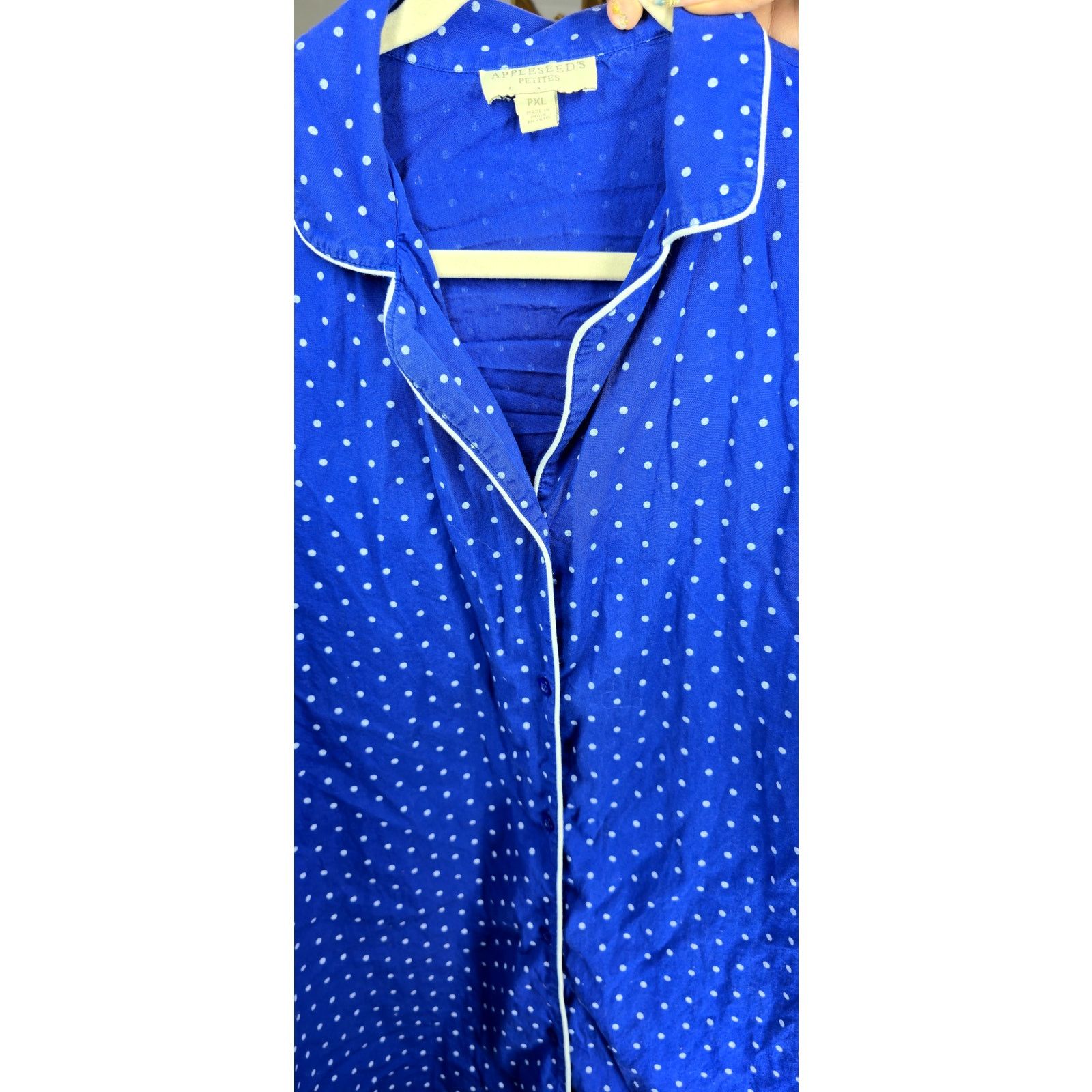 Other Appleseed’s Polka Dot Blue Sleep Shirt PXL Size XL / US 12-14 / IT 48-50 - 8 Thumbnail