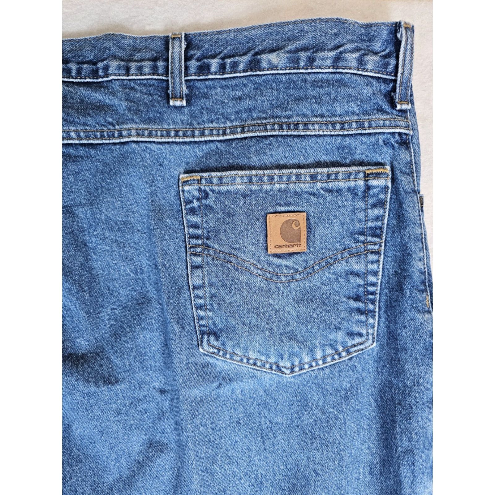 Carhartt Carhartt Jeans Blue Denim B17 DST Relaxed Fit Tapered Leg Workwear Mens 50x30 Size US 34 / EU 50 - 6 Thumbnail