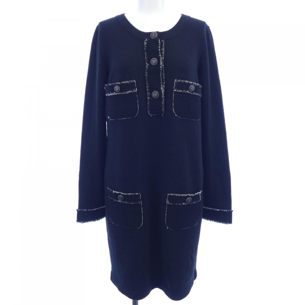 Chanel Chanel 100% Cashmere Dress Textile Dresses P42061W04956 DUTY FREE for USA