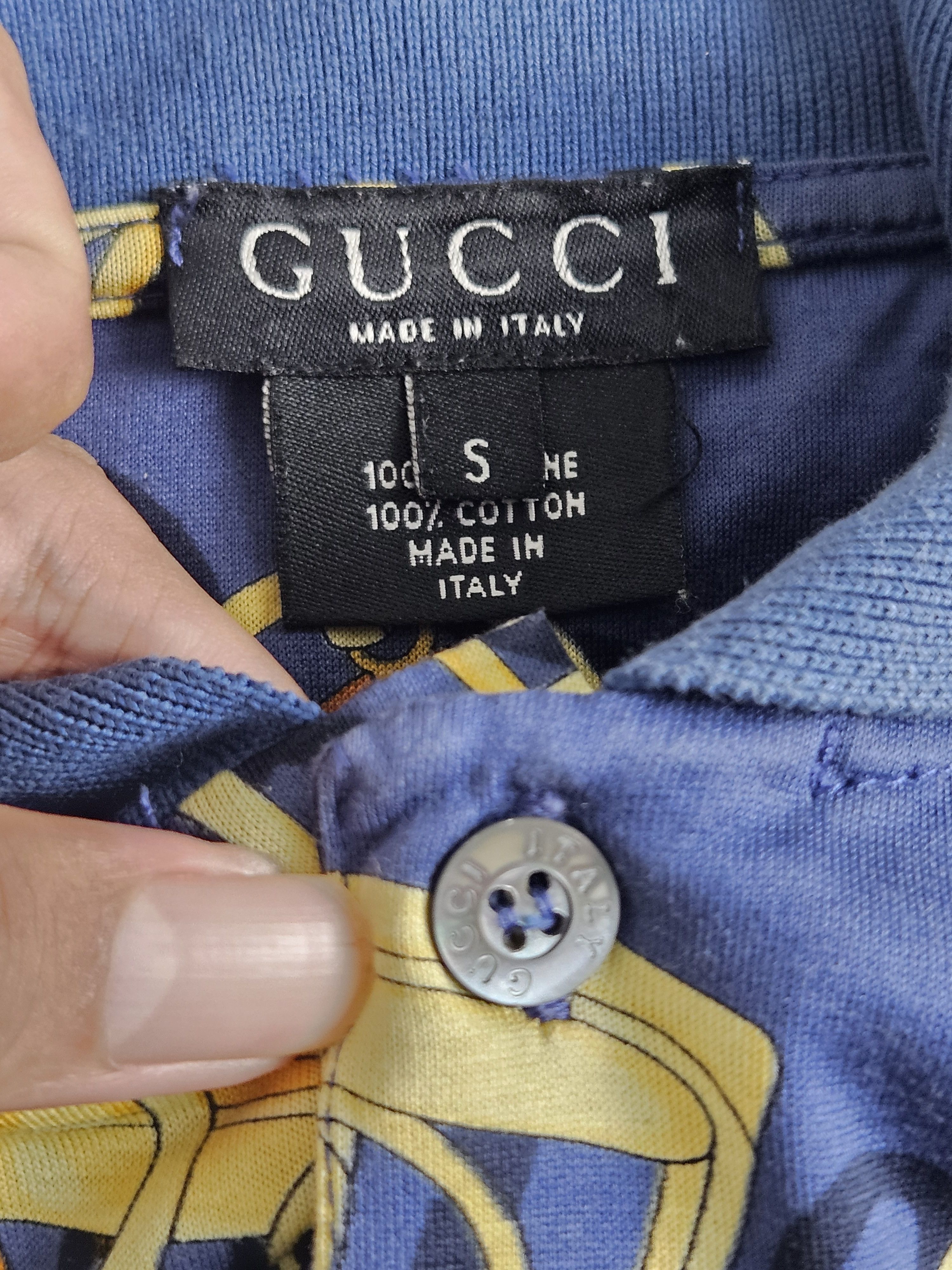 Gucci Vintage Gucci Italy Chain Polo Tee Size US S / EU 44-46 / 1 - 7 Thumbnail