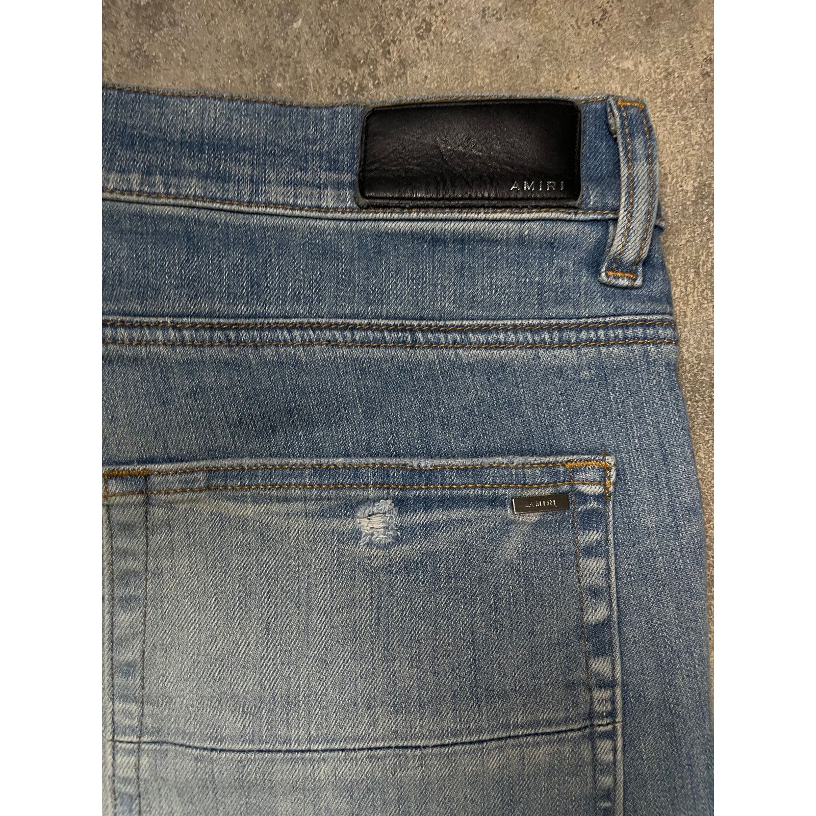 Amiri Amiri Jeans MX1 Light Wash Plaid Maroon Blue Patch 36 Used Size US 36 / EU 52 - 4 Thumbnail