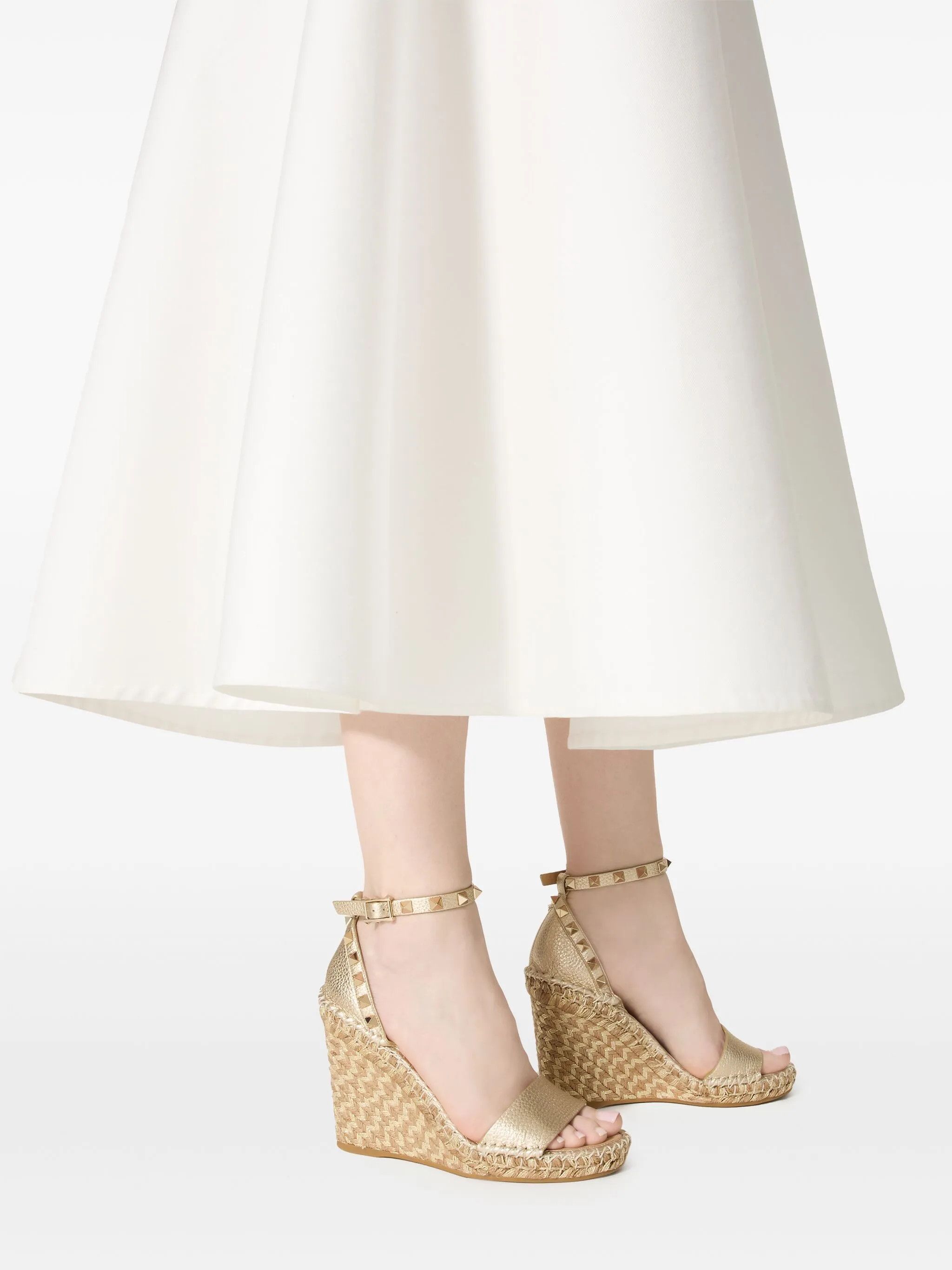 Valentino os11x0126 Rocksted Espadrilles Wedge Sandals in Gold Size US 7 / IT 37 - 5 Thumbnail