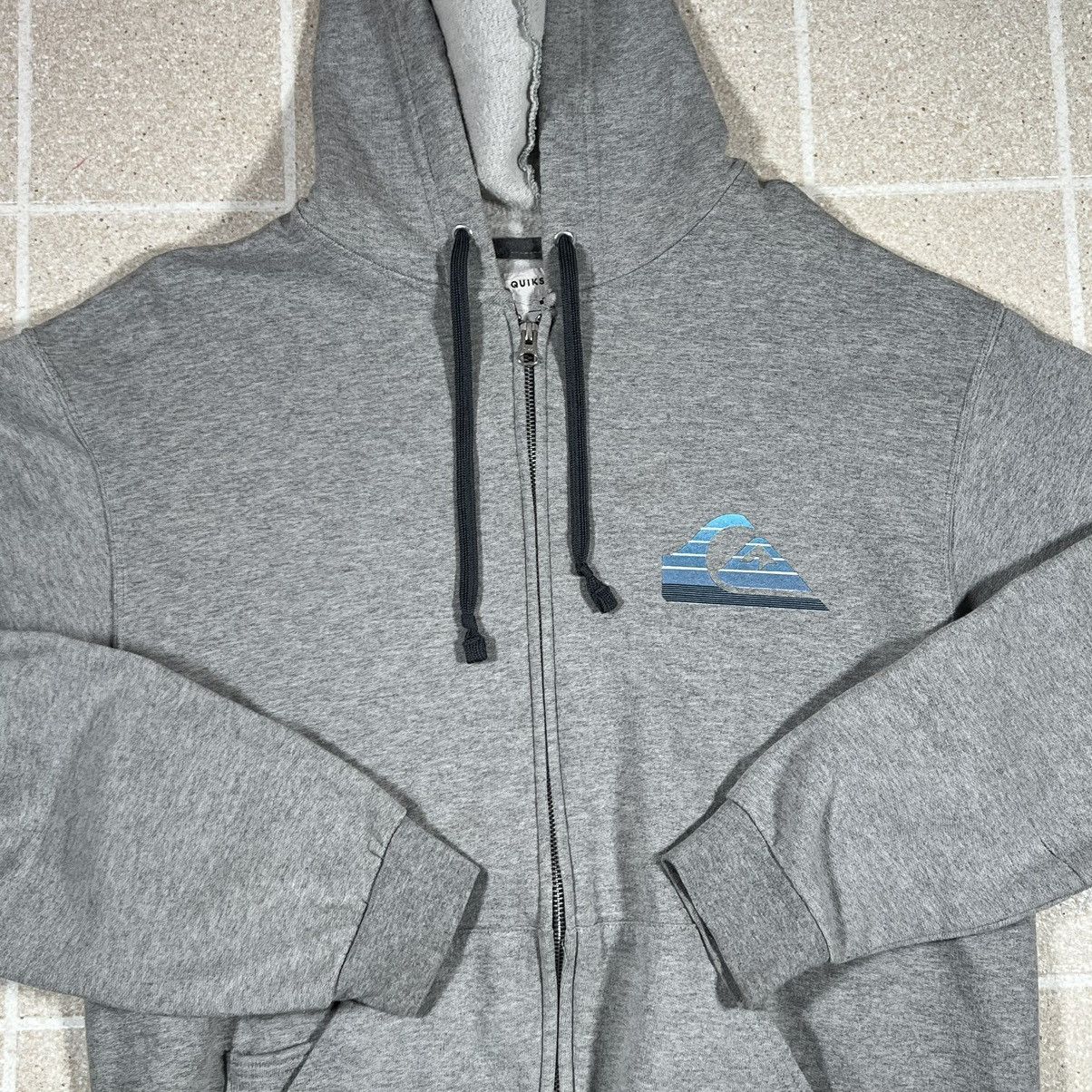 Quiksilver × Vintage Y2K 2000s Surf Quicksilver Logo Grey Zip Up Hoodie Skater Size US L / EU 52-54 / 3 - 2 Thumbnail