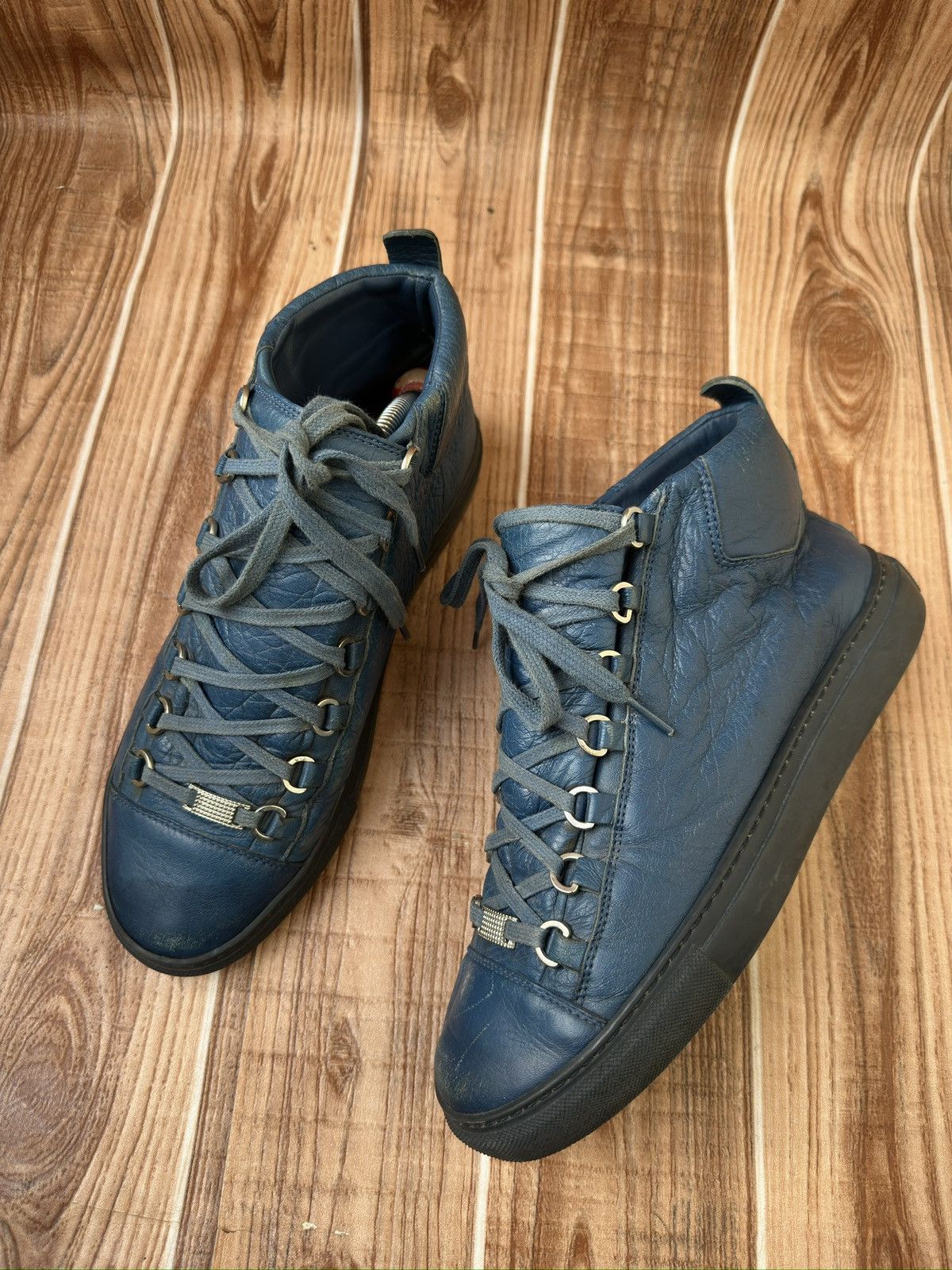 Balenciaga Balenciaga Arena Blue Leather Higtop Vintage Sneaks Size US 8 / EU 41 - 5 Thumbnail