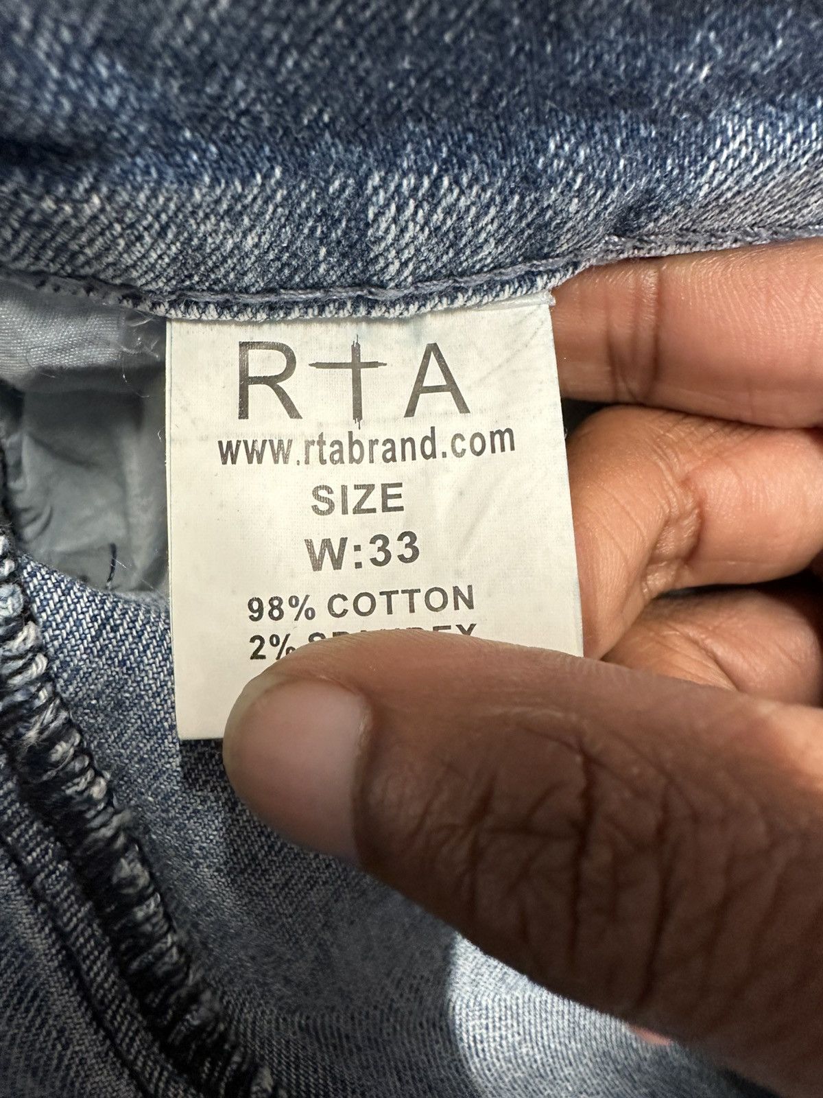 Ksubi RTA Small Spell Distressed Blue Denim Jeans Size 33 Size US 33 - 5 Thumbnail