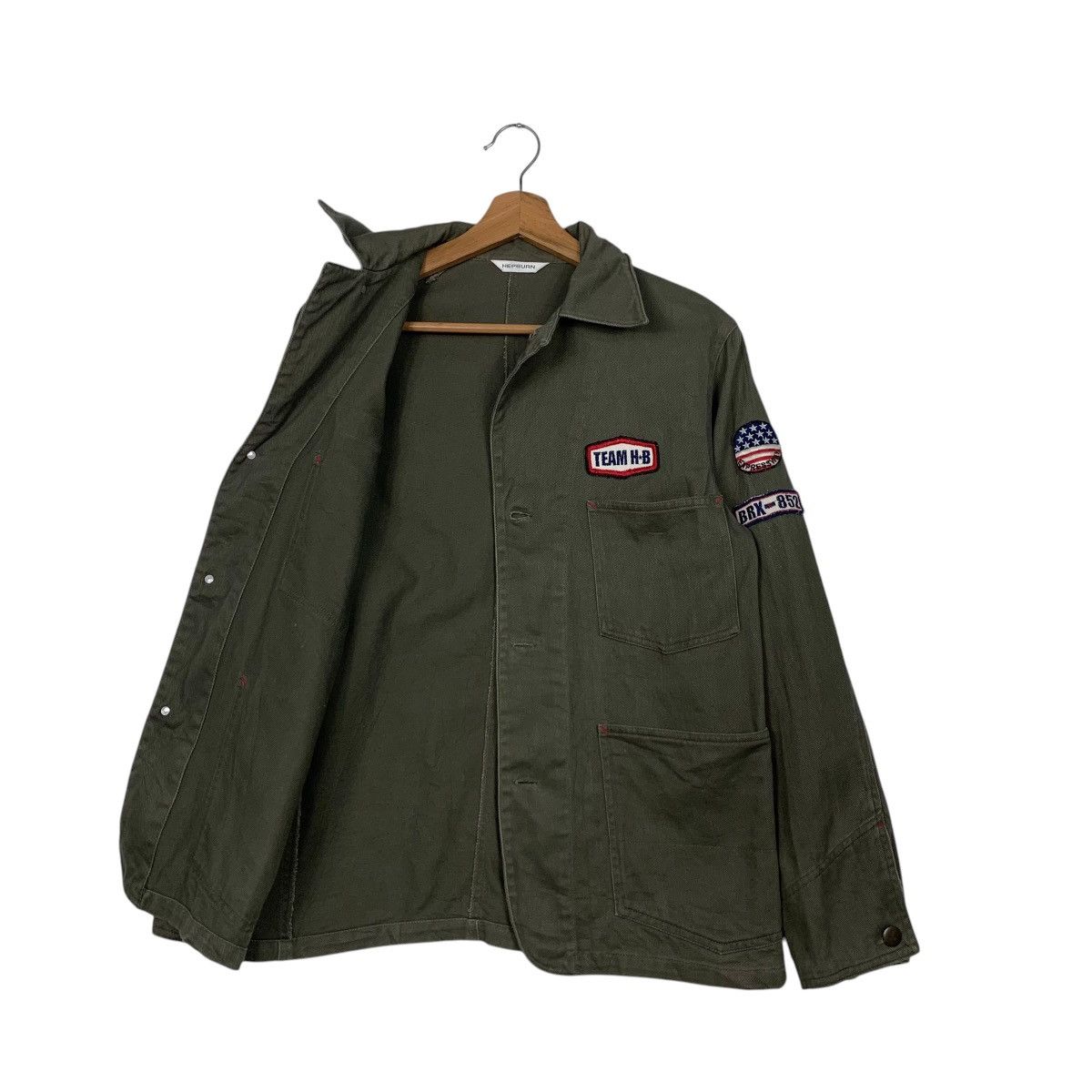 Japan Rags HEPBURN Olive Green Workwear Chore Jacket #2590-C117 Size US M / EU 48-50 / 2 - 11 Thumbnail