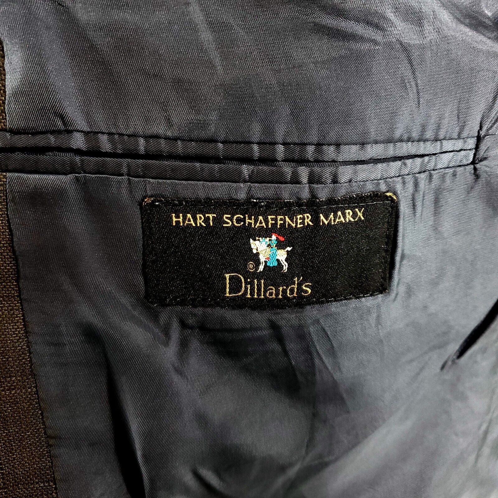 Hart Schaffner Marx Hart Schaffner Marx Wool 2 Button Sport Coat 46L Brown Shark Size 46L - 7 Thumbnail