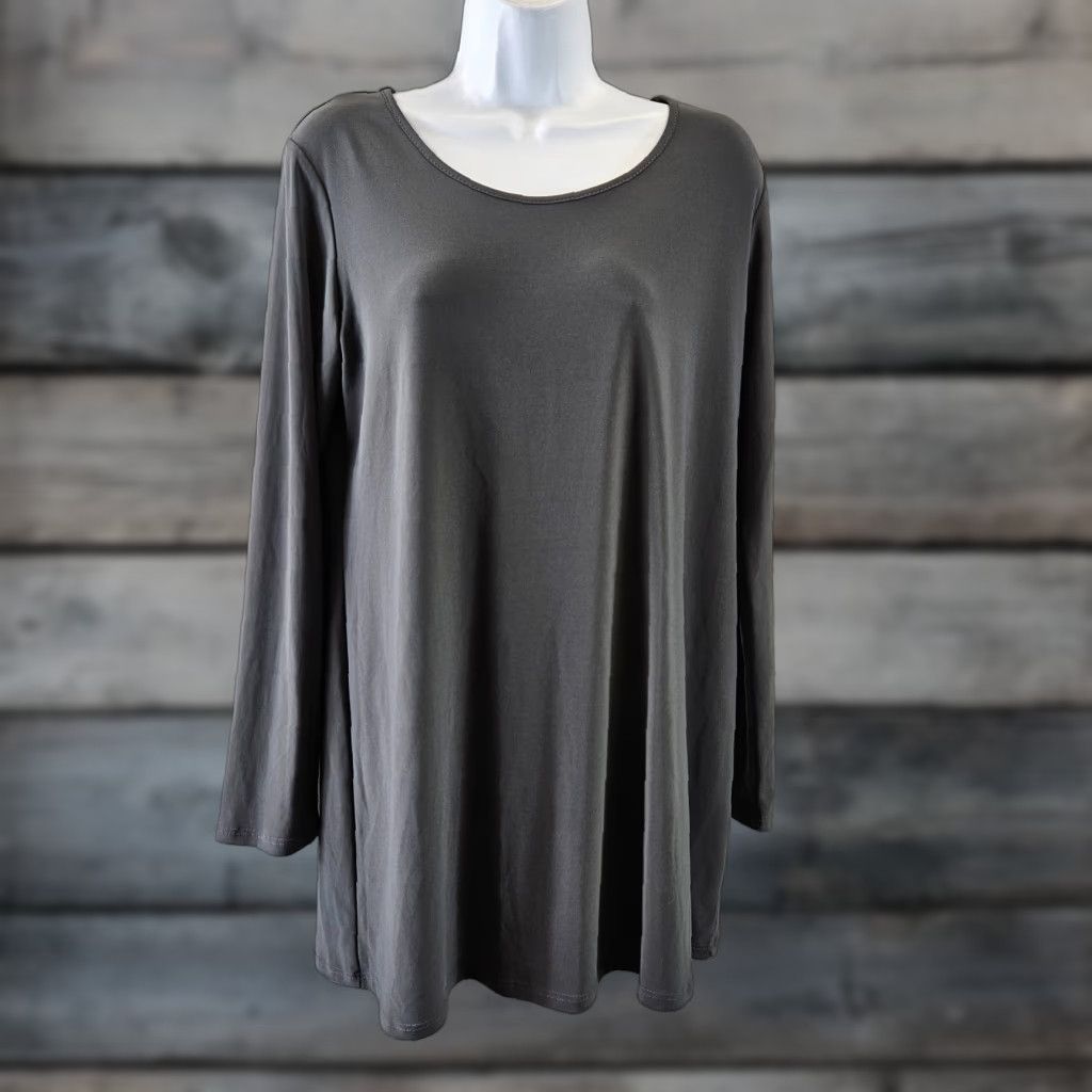 Vintage Clara Sun Woo Womens Top Blouse Solid Gray Long Sleeve M Size Shirt Womens Size M / US 6-8 / IT 42-44 - 1 Thumbnail