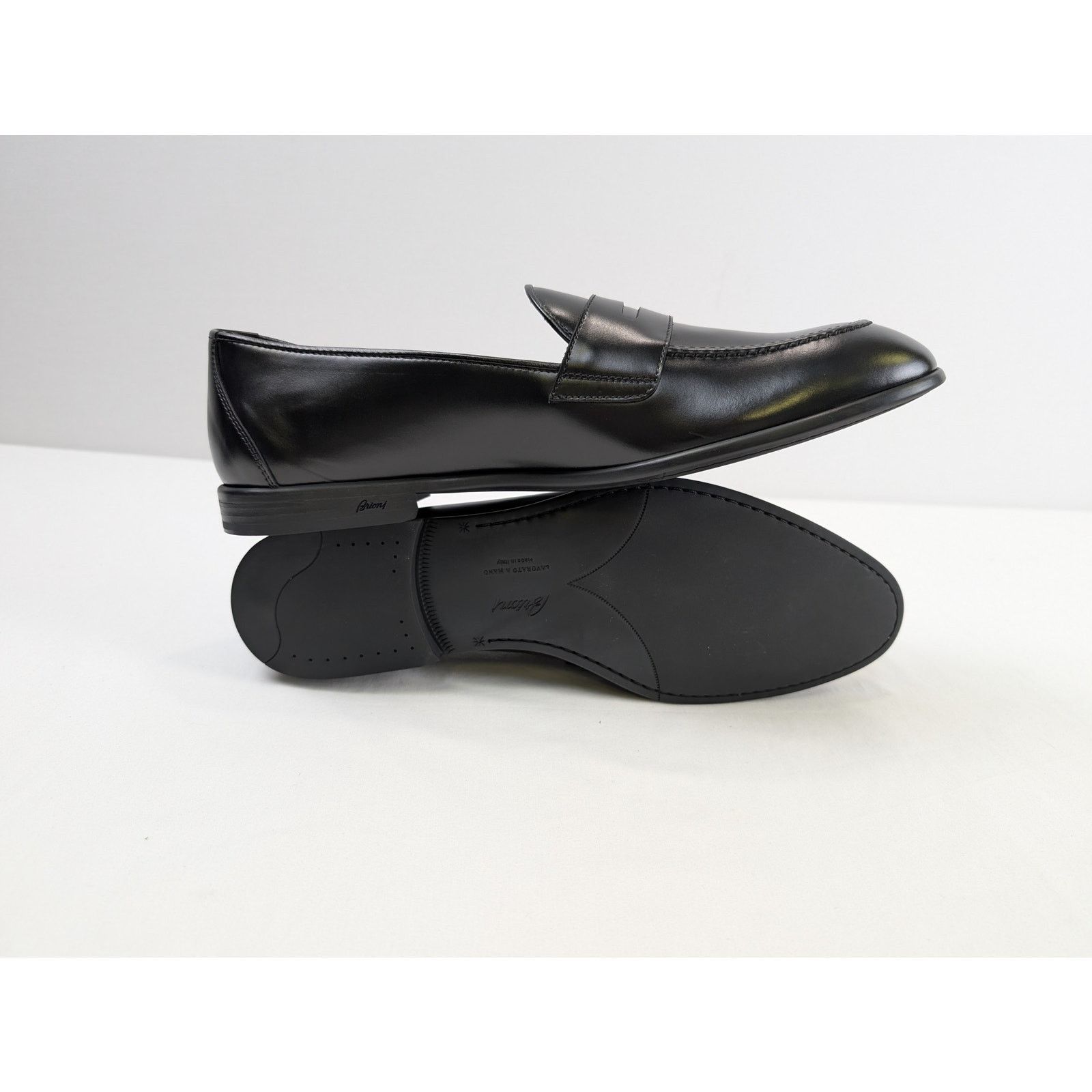 Brioni o1rshd1 Penny Loafer Uniform Shoe Boots in Black Size US 11.5 / EU 44-45 - 13 Thumbnail