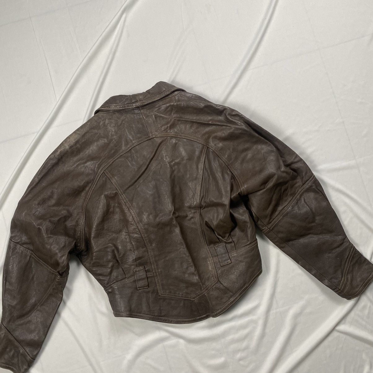 Vera Pelle Vintage 90s Vera Pelle Cropped Biker Leather Jacket Size M / US 6-8 / IT 42-44 - 7 Thumbnail